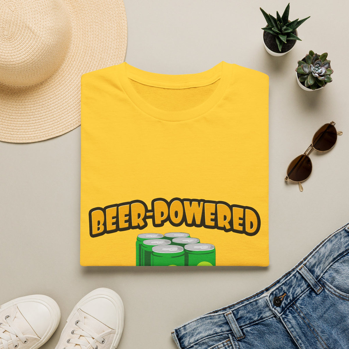 Beer Powered Teacher - Unisex Softstyle T-Shirt