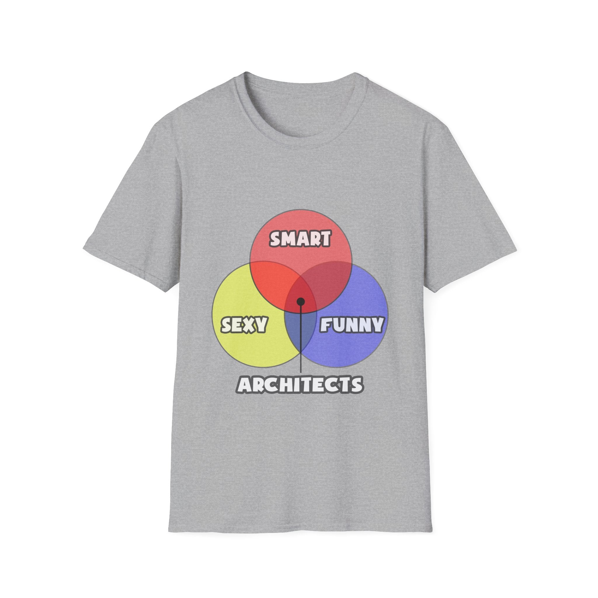 Venn Diagram .. Architects - Unisex Softstyle T-Shirt