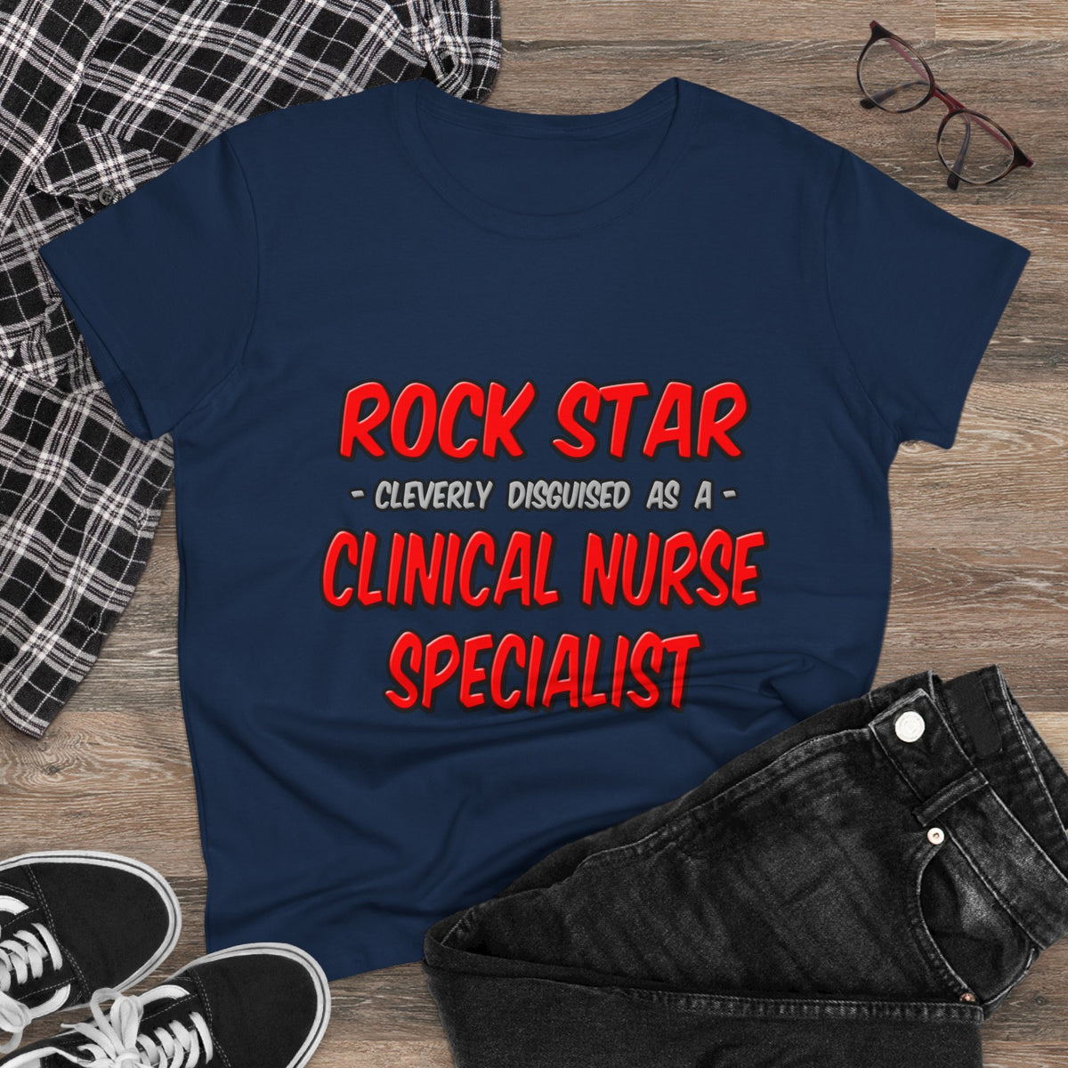 Rock Star .. Clinical Nurse Specialist - Women's Midweight Cotton Tee