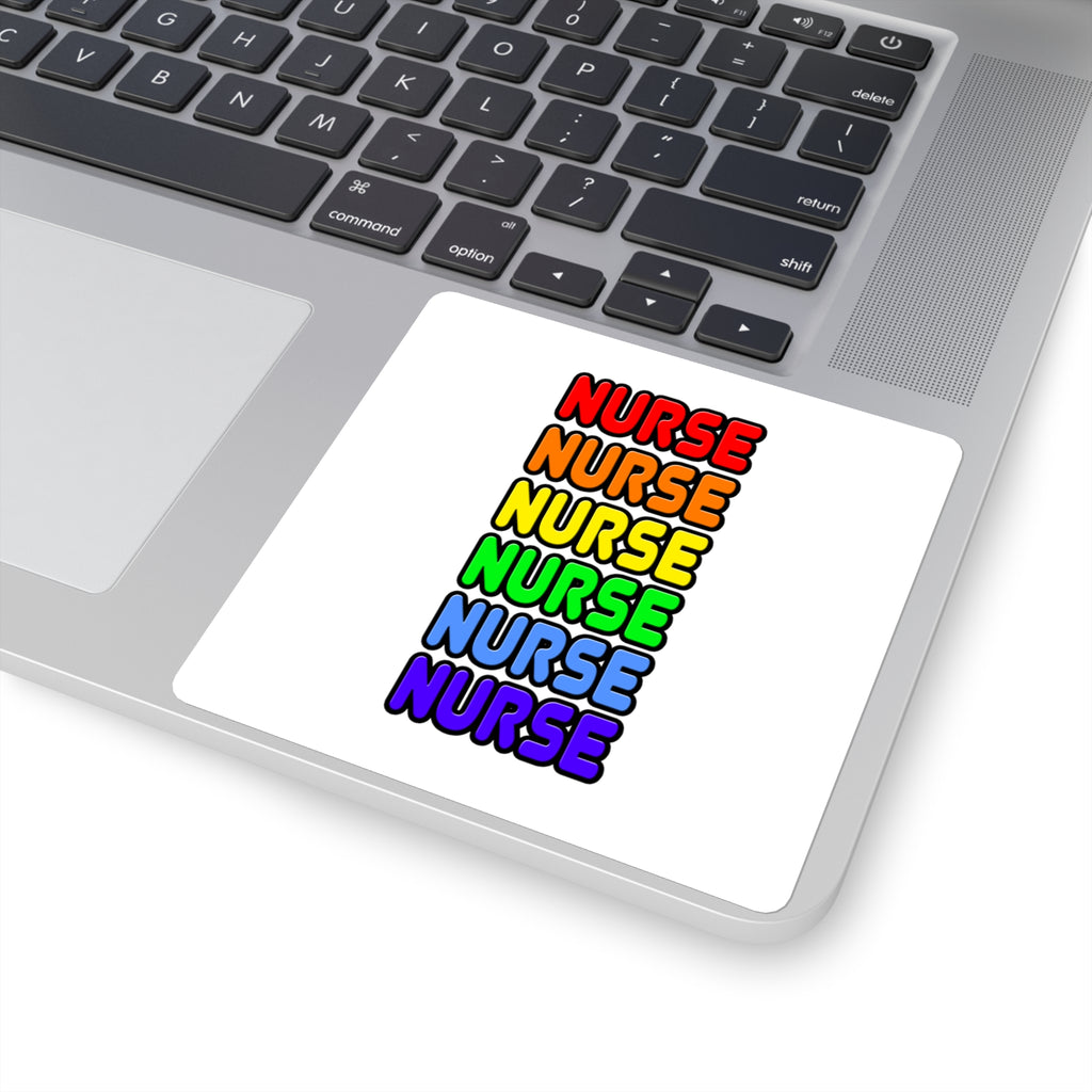 Rainbow Nurse - Square Stickers