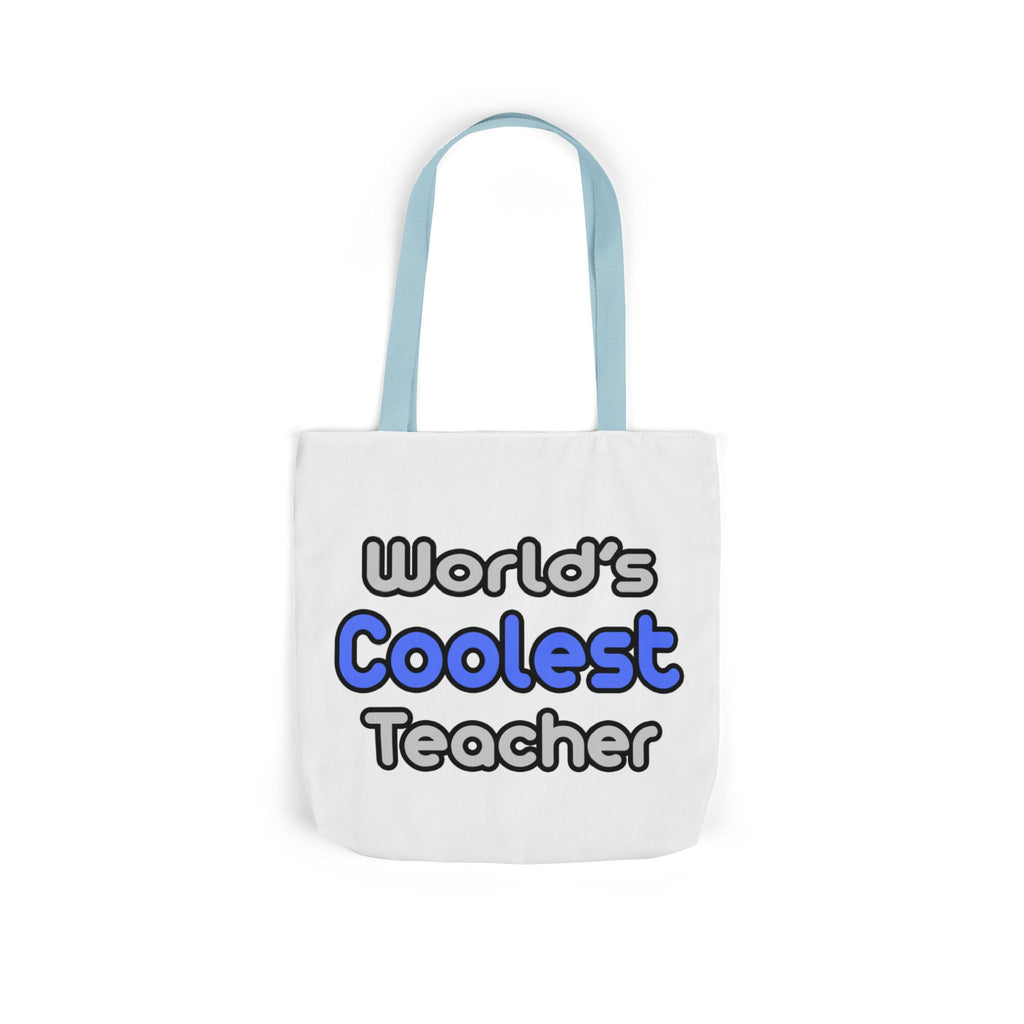 World's Coolest Teacher - Canvas Tote Bag, 5-Color Straps