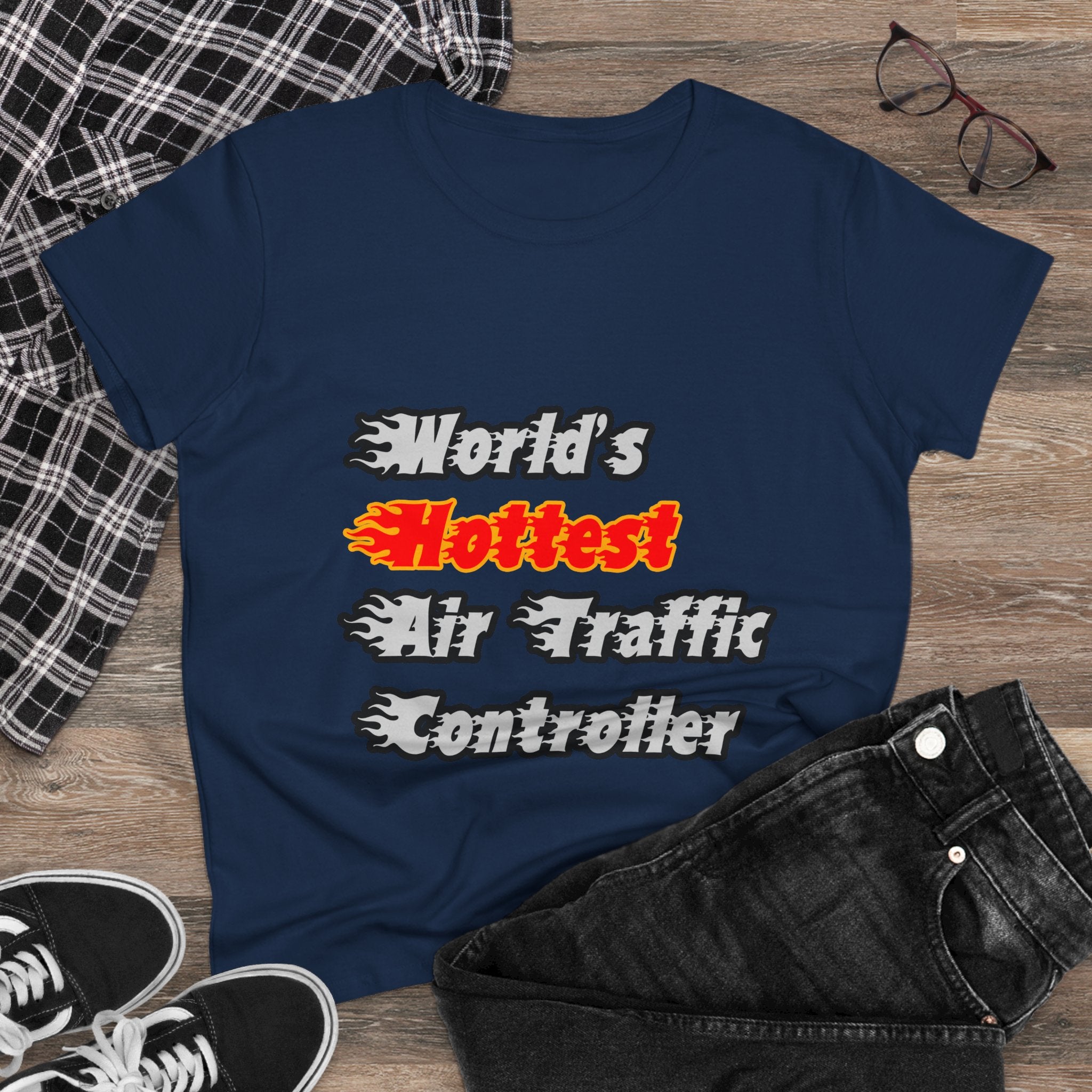 World's Hottest Air Traffic Controller - Women's Midweight Cotton Tee