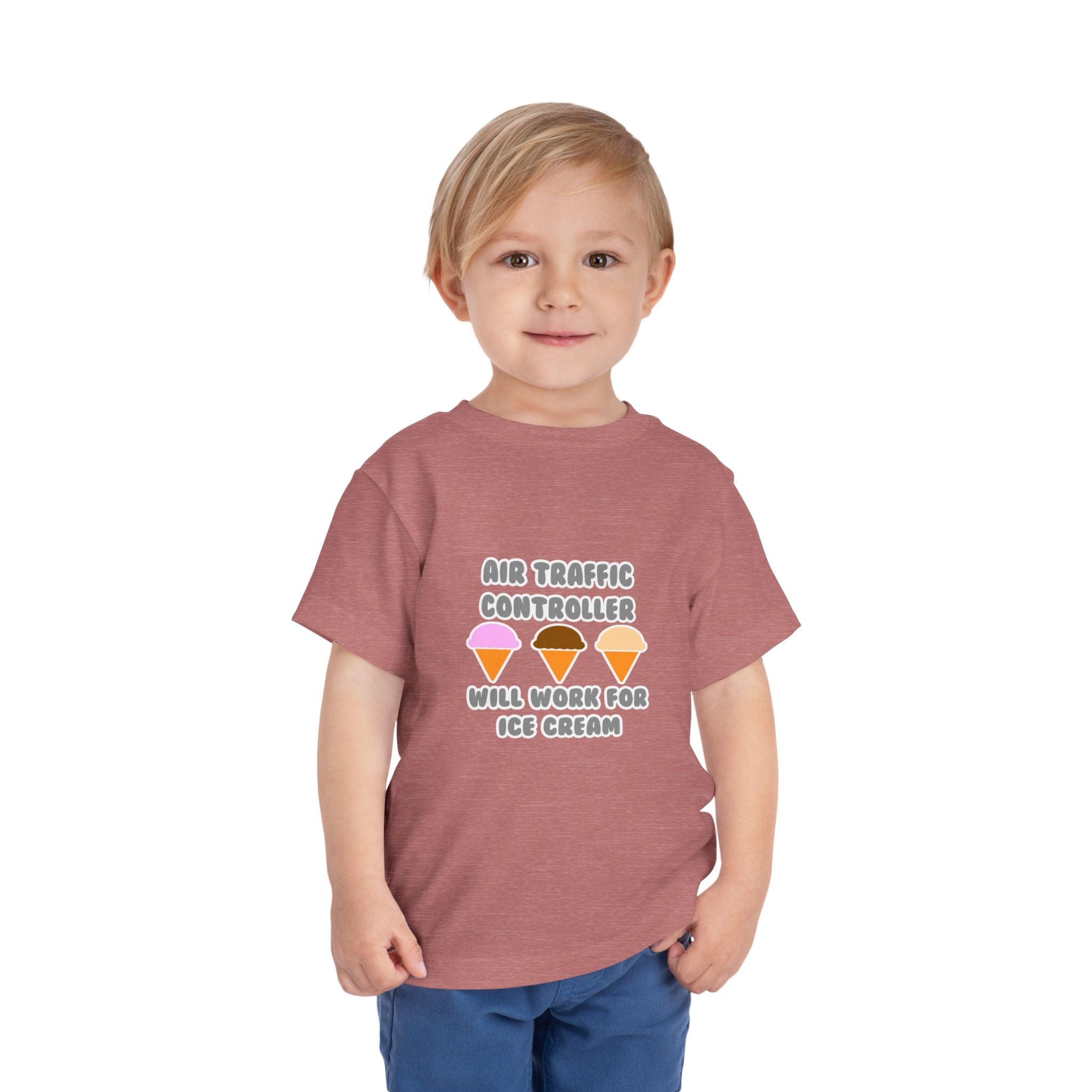 Air Traffic Controller ... Will Work For Ice Cream - Toddler Short Sleeve Tee