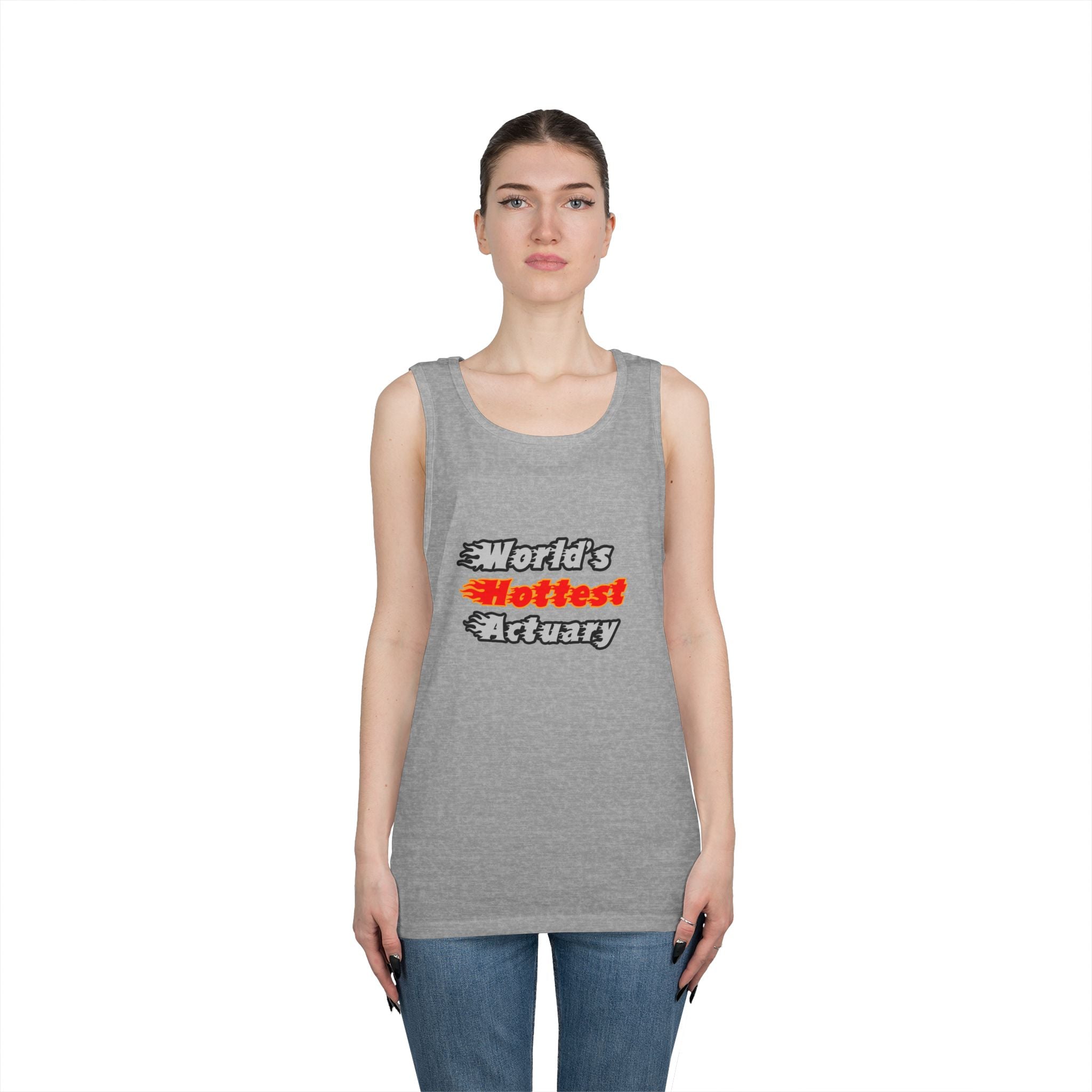 World's Hottest Actuary - Unisex Heavy Cotton Tank Top