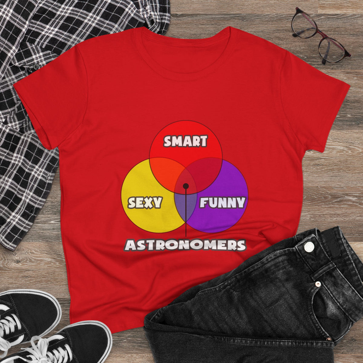 Venn Diagram .. Astronomers - Women's Midweight Cotton Tee