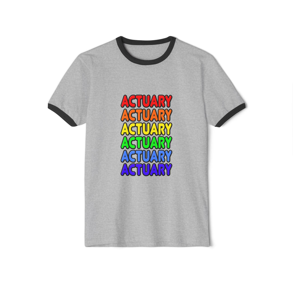 Rainbow Actuary - Unisex Cotton Ringer T-Shirt