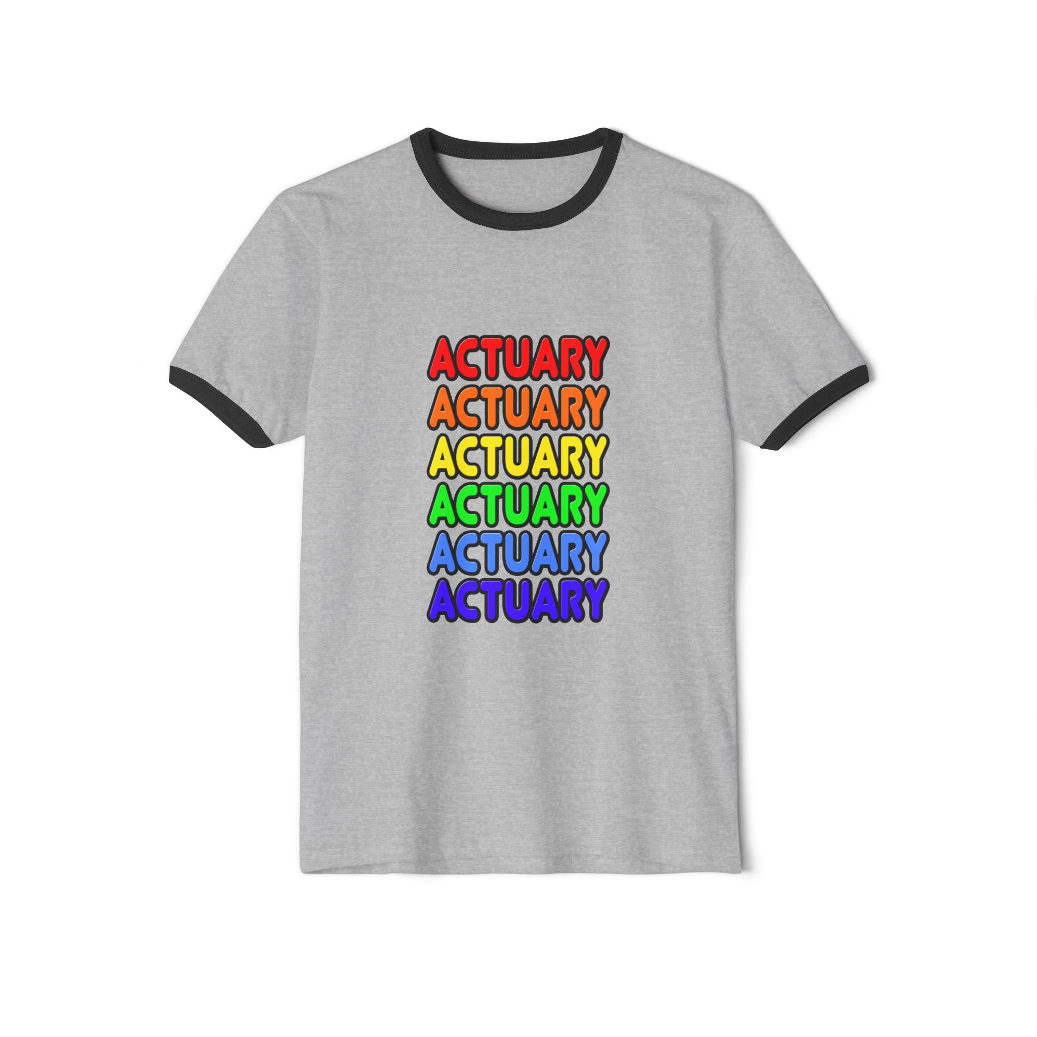 Rainbow Actuary - Unisex Cotton Ringer T-Shirt