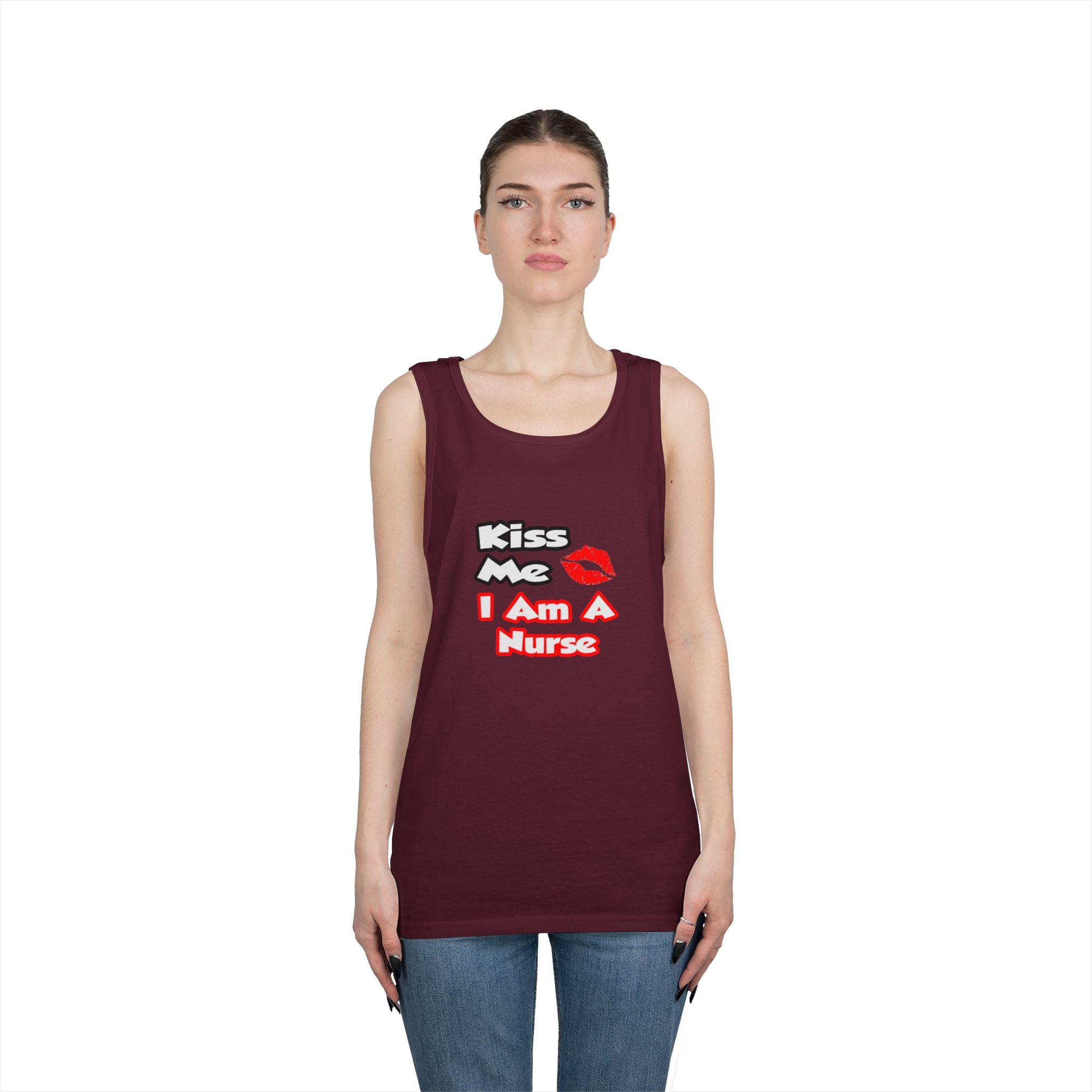 Kiss Me...I Am A Nurse - Unisex Heavy Cotton Tank Top