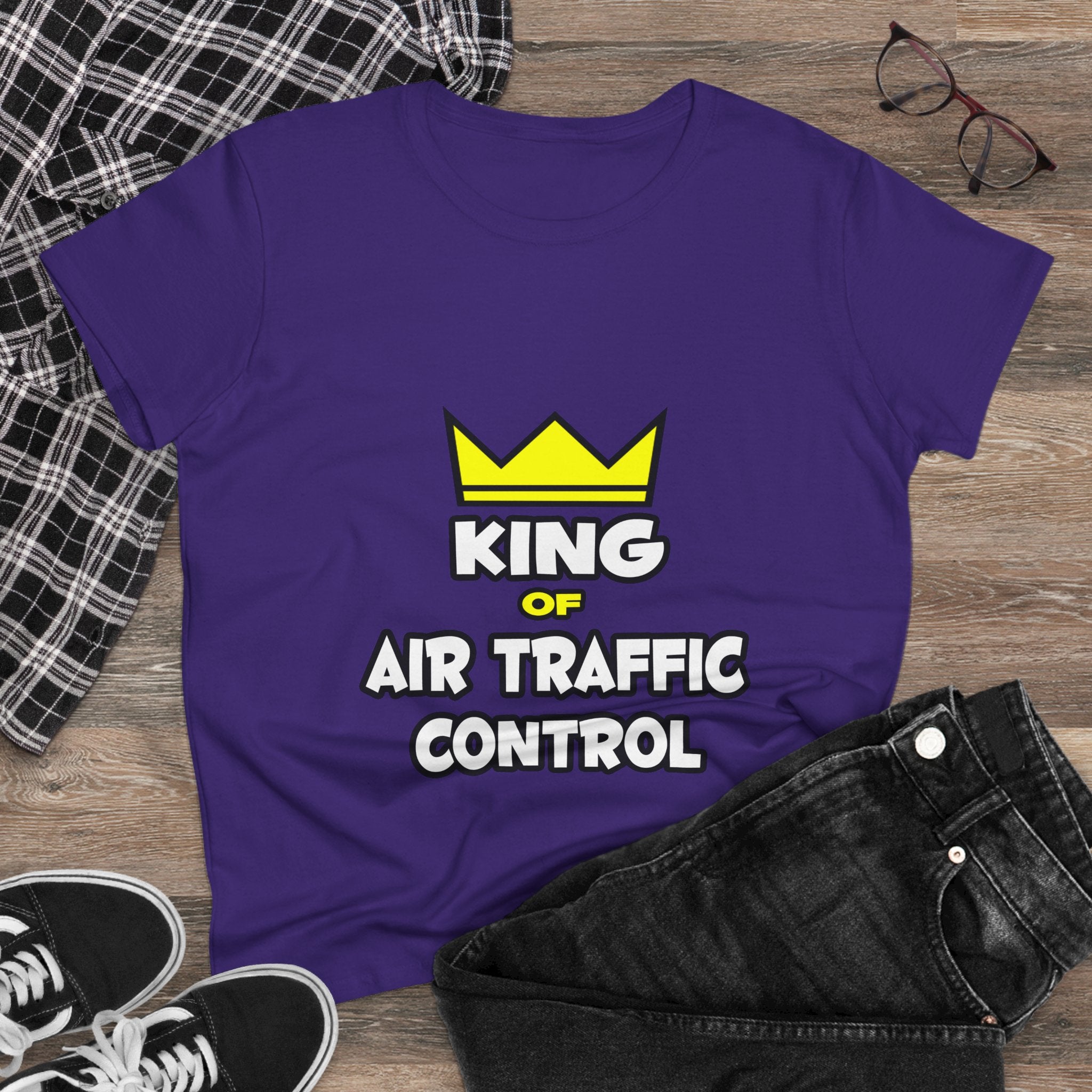 King of Air Traffic Control - Women's Midweight Cotton Tee