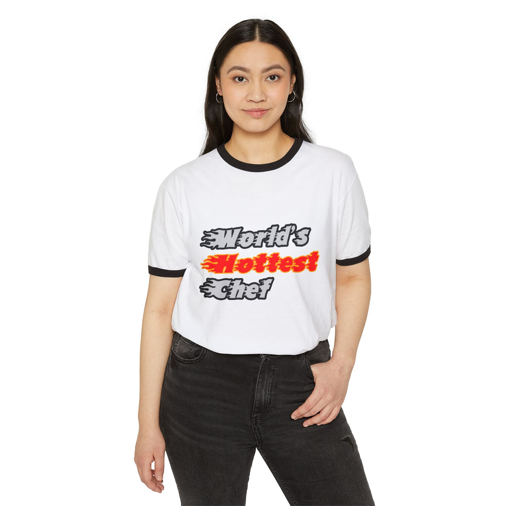 World's Hottest Chef - Unisex Cotton Ringer T-Shirt