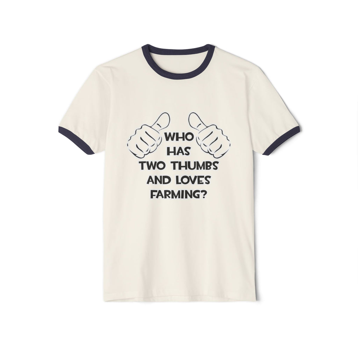 Two Thumbs and Loves Farming - Unisex Cotton Ringer T-Shirt