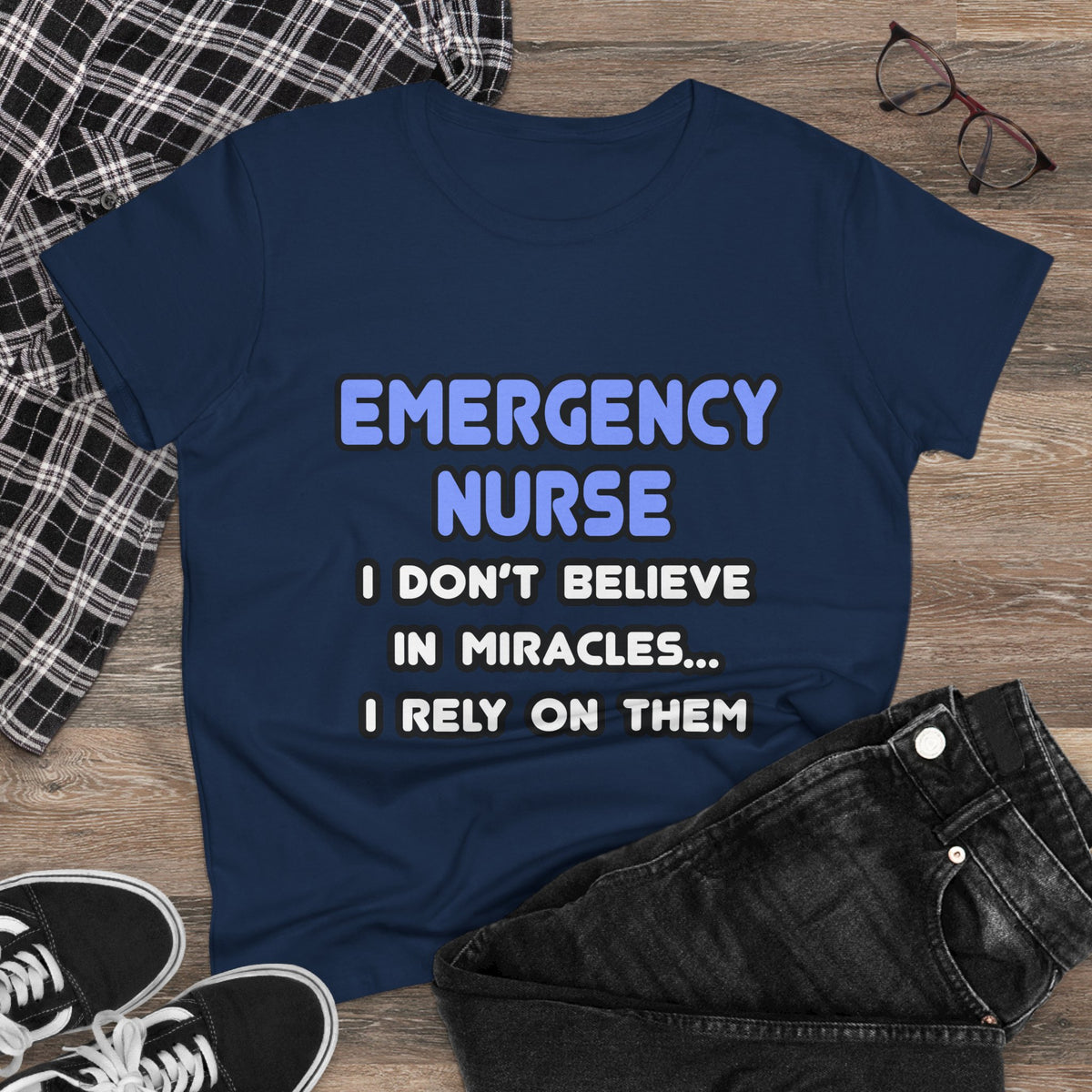 Miracles and Emergency Nurses - Women's Midweight Cotton Tee
