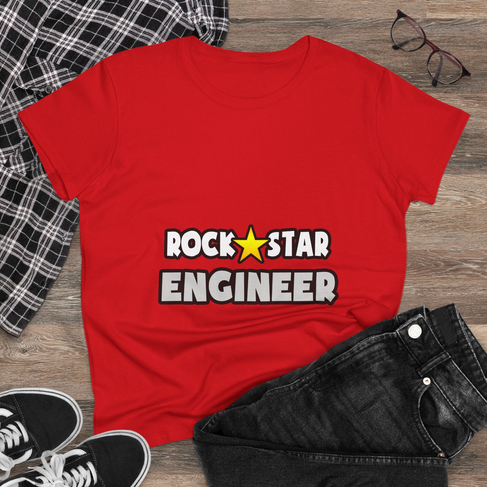 Rock Star Engineer (2) - Women's Midweight Cotton Tee