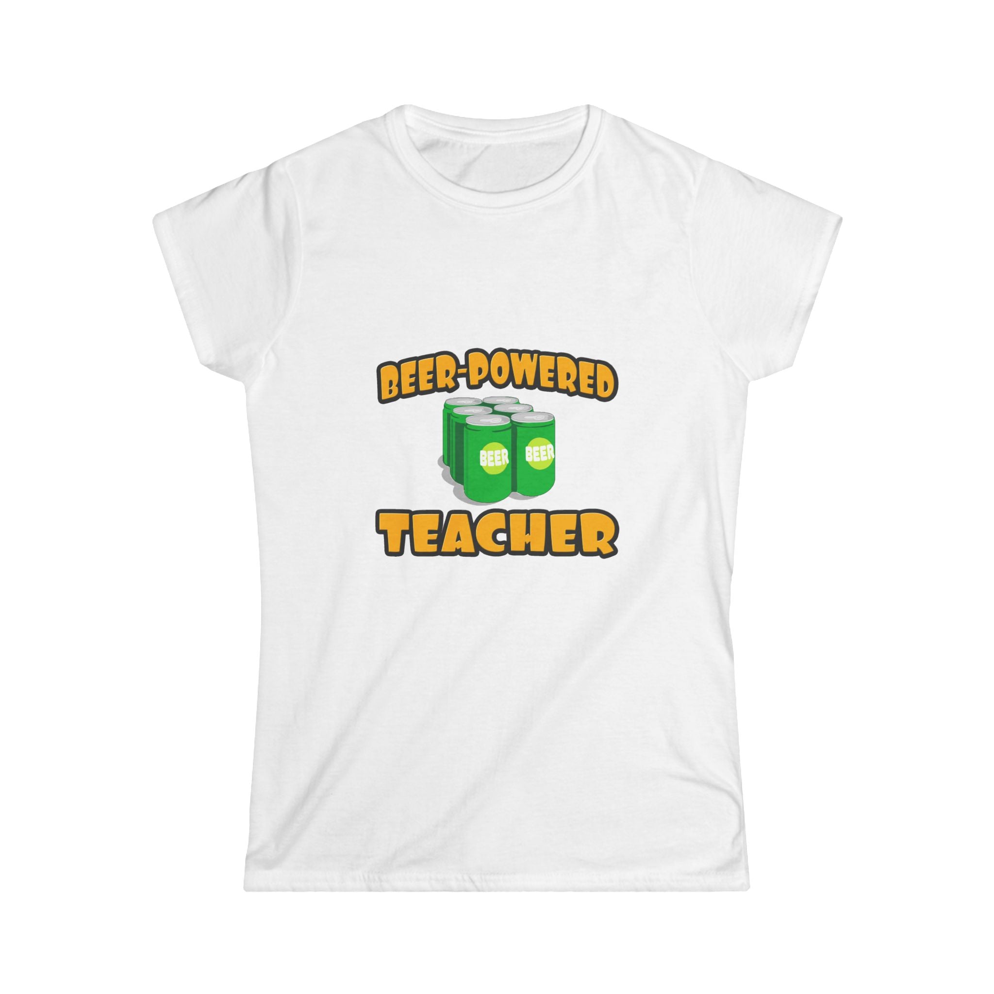 Beer Powered Teacher - Women's Softstyle Tee