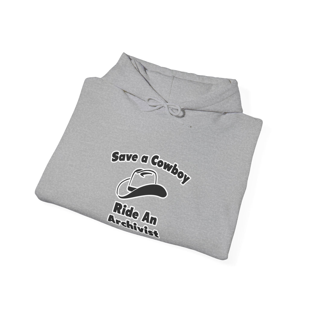 Save a Cowboy .. Ride an Archivist - Unisex Heavy Blend™ Hooded Sweatshirt