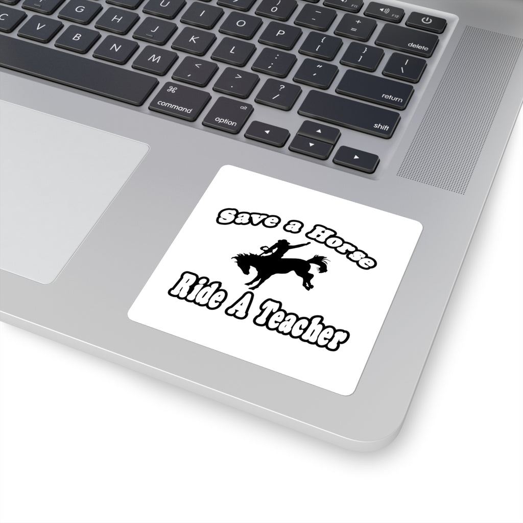 save horse ride teacher - Square Stickers