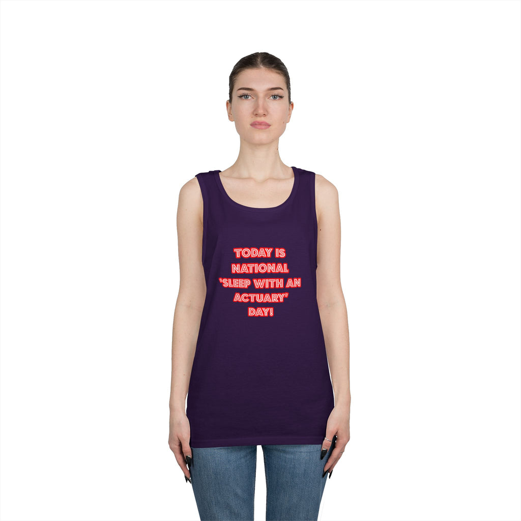National 'Sleep With an Actuary' Day - Unisex Heavy Cotton Tank Top