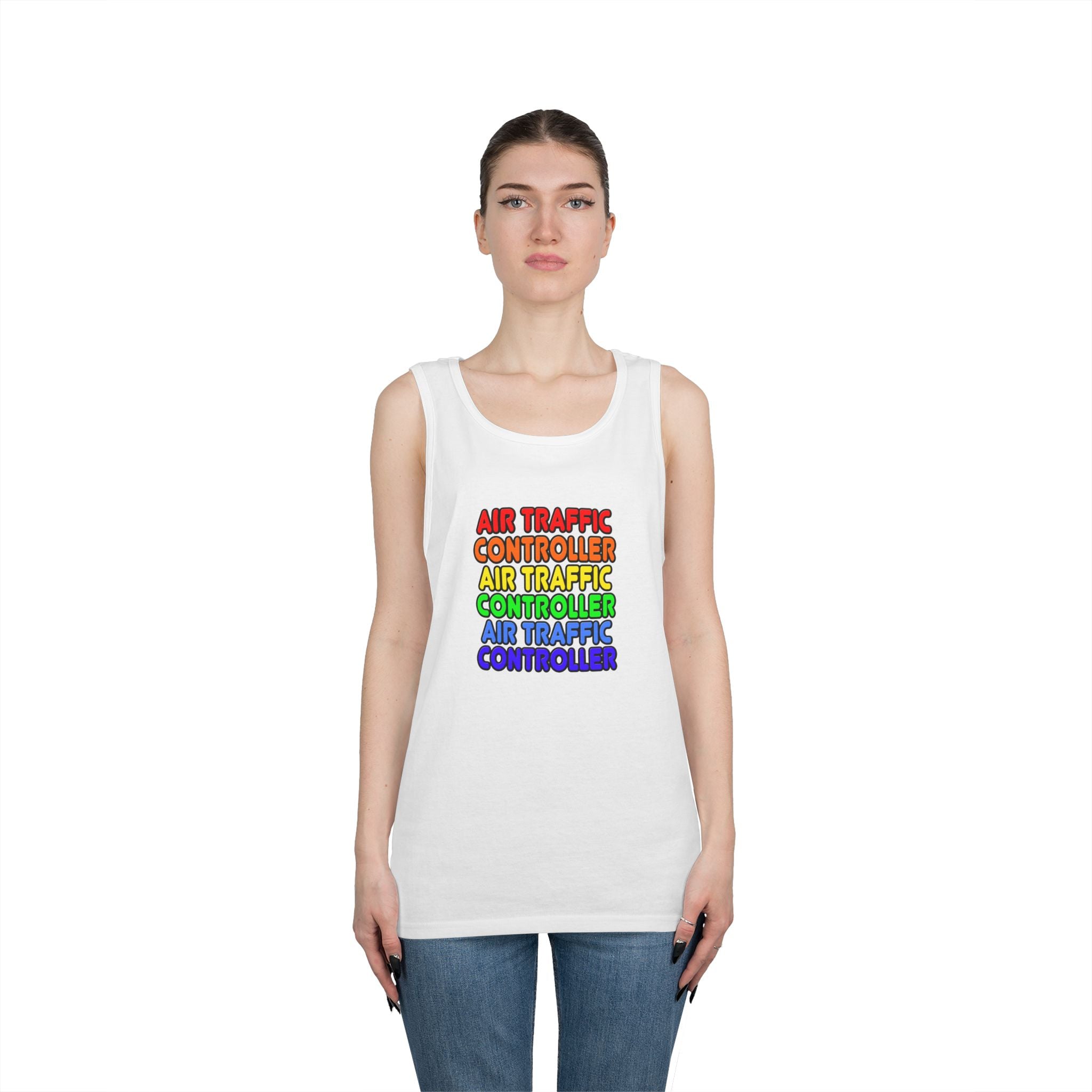 Rainbow Air Traffic Controller - Unisex Heavy Cotton Tank Top