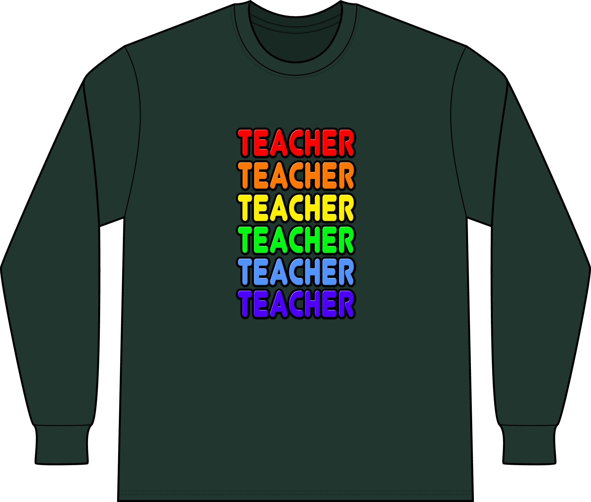 Rainbow Teacher - Unisex Long Sleeve T-Shirt