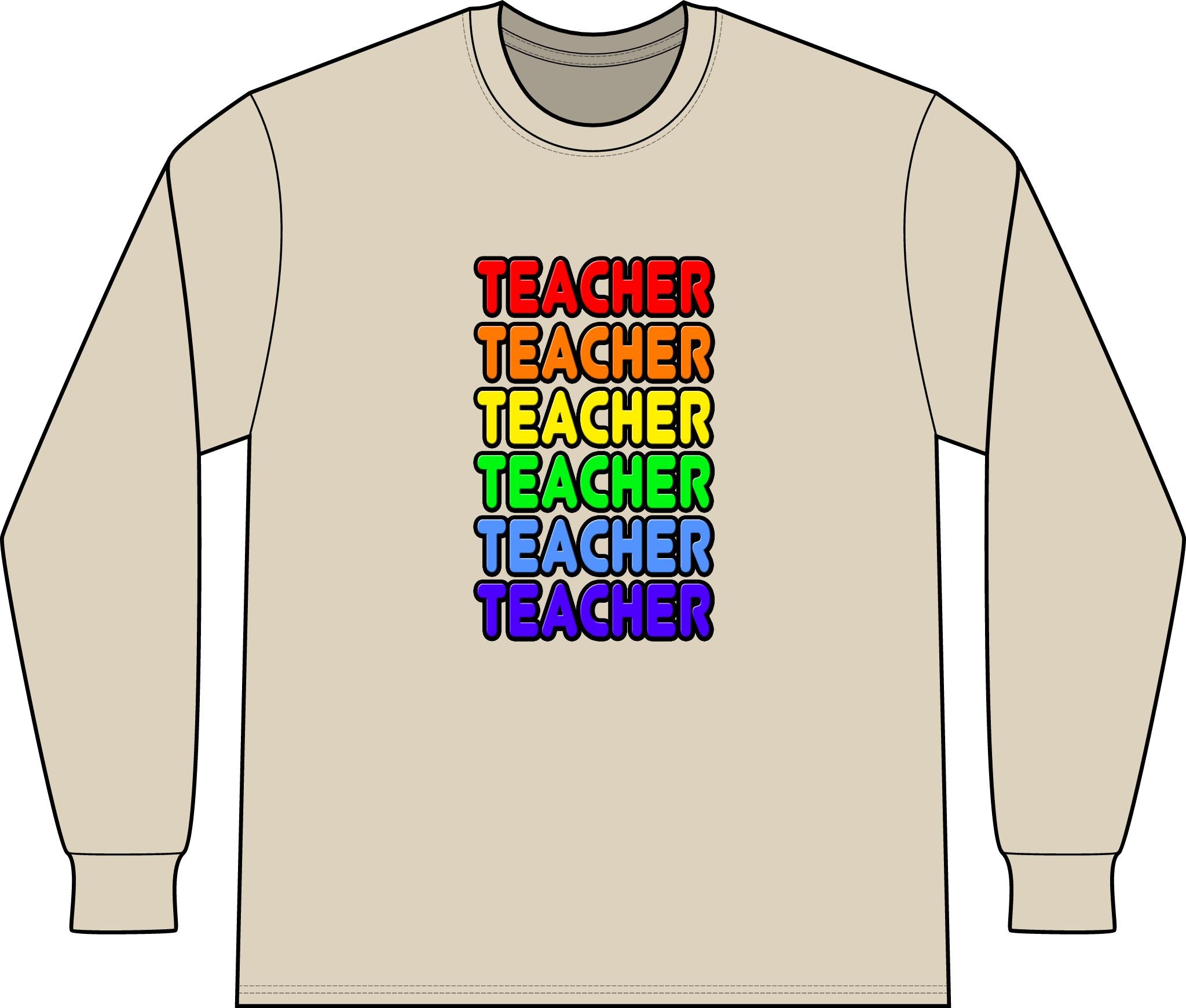 Rainbow Teacher - Unisex Long Sleeve T-Shirt