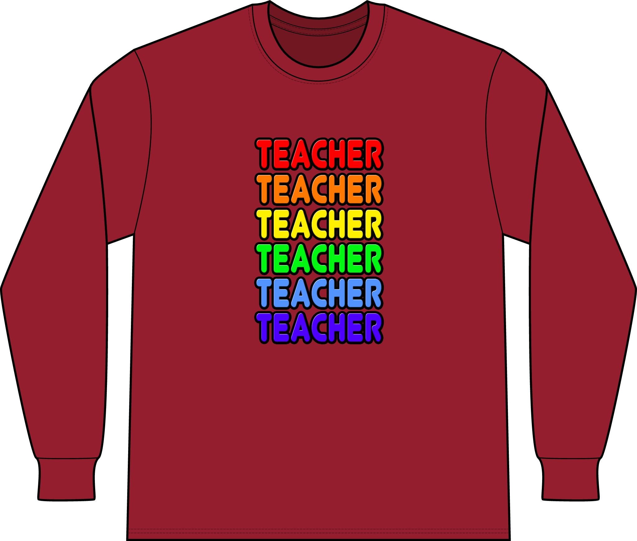 Rainbow Teacher - Unisex Long Sleeve T-Shirt