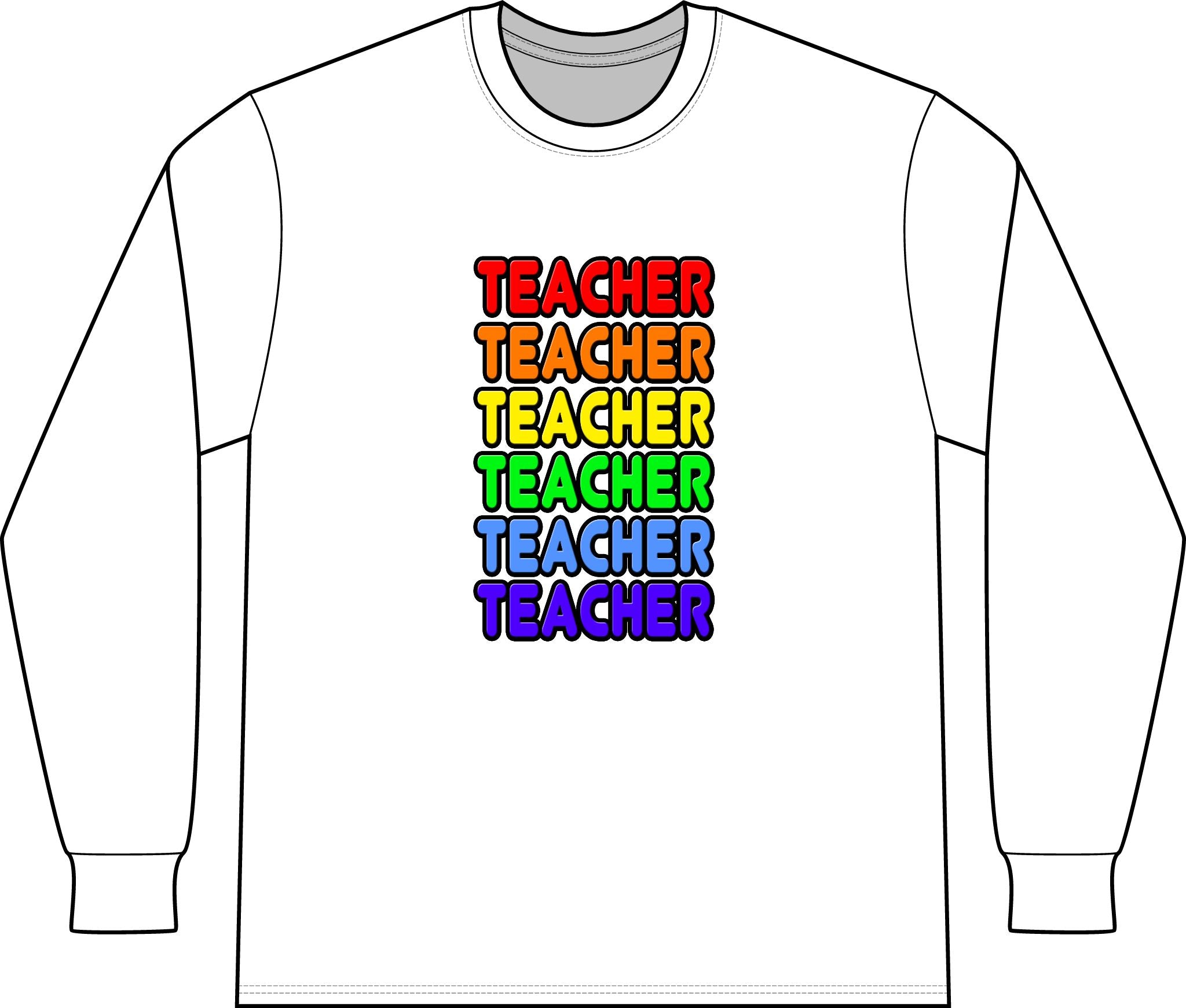Rainbow Teacher - Unisex Long Sleeve T-Shirt