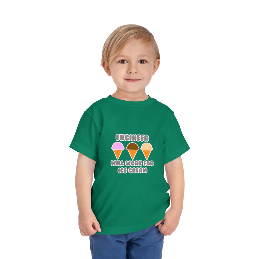Engineer ... Will Work For Ice Cream - Toddler Short Sleeve Tee