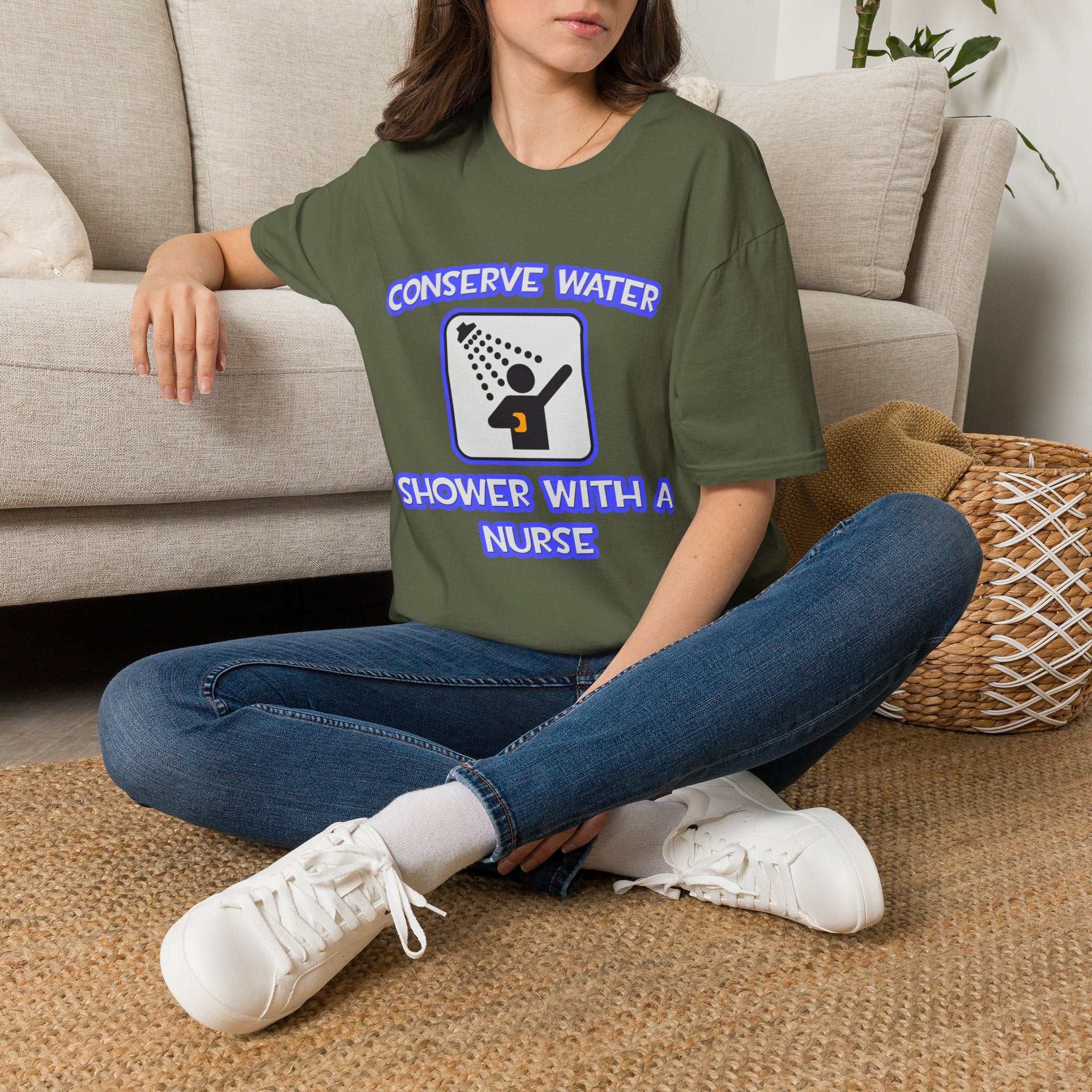 Conserve Water .. Shower With a Nurse - Unisex Softstyle T-Shirt