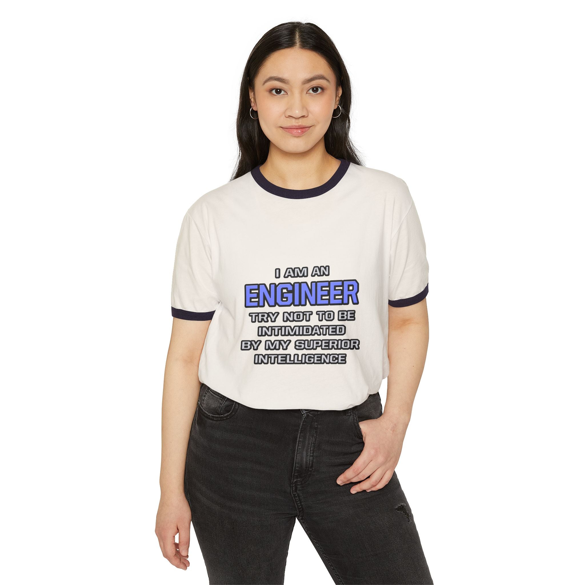 Engineer Joke ... Superior Intelligence - Unisex Cotton Ringer T-Shirt