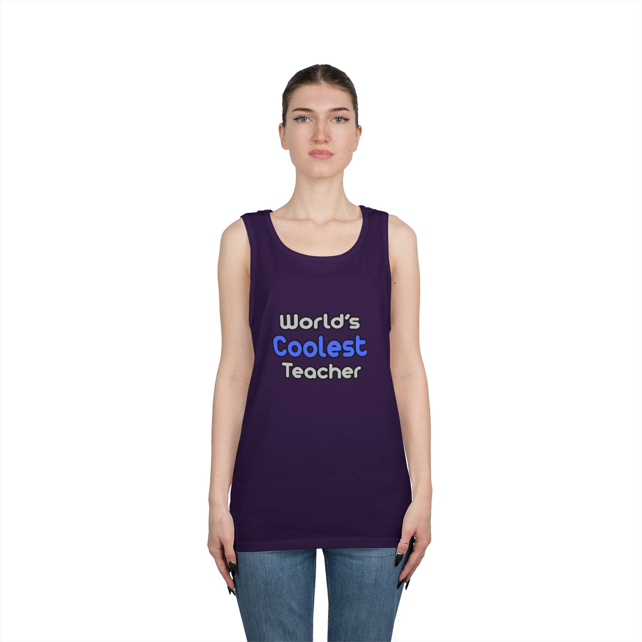 World's Coolest Teacher - Unisex Heavy Cotton Tank Top