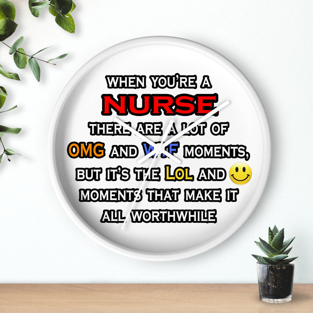 Nurse ... OMG WTF LOL - Wall Clock