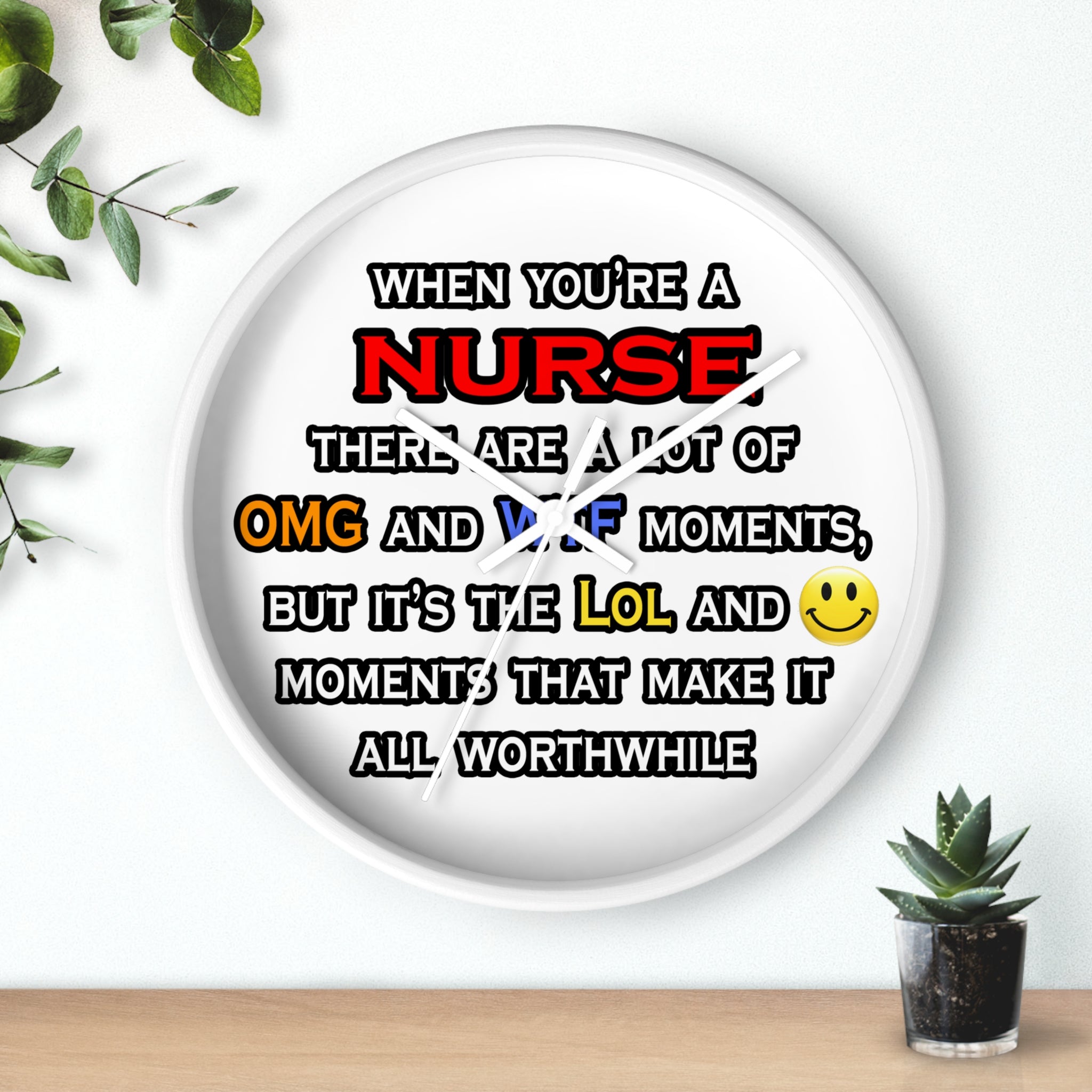 Nurse ... OMG WTF LOL - Wall Clock
