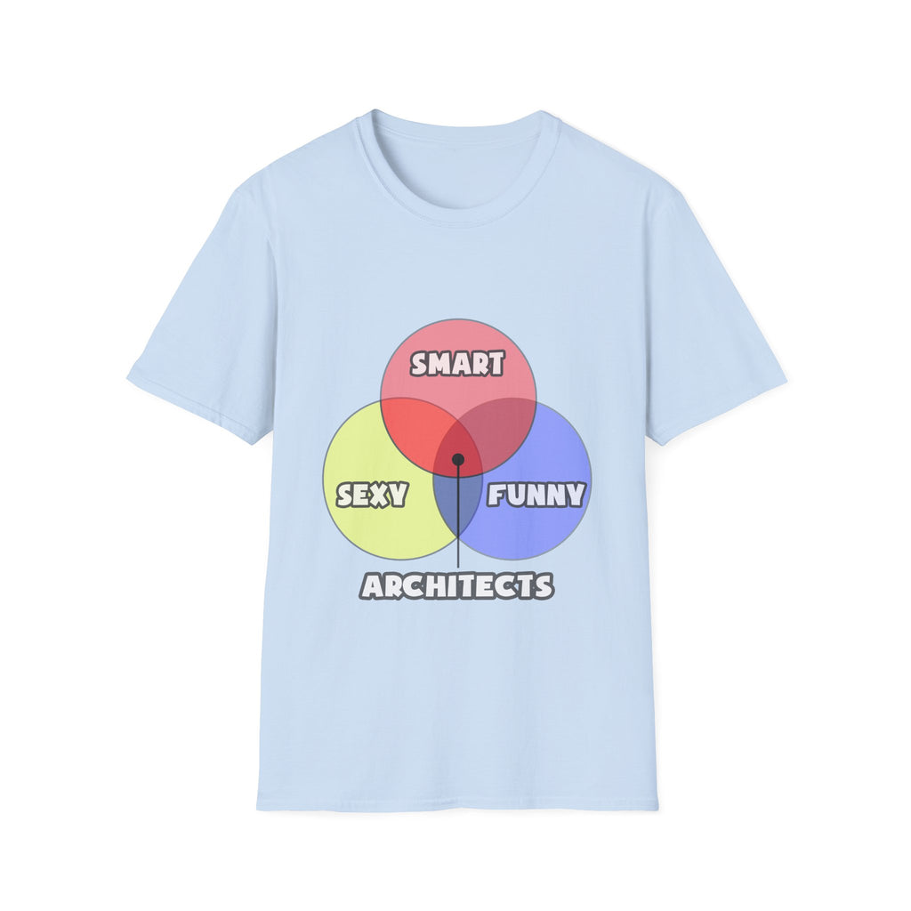 Venn Diagram .. Architects - Unisex Softstyle T-Shirt