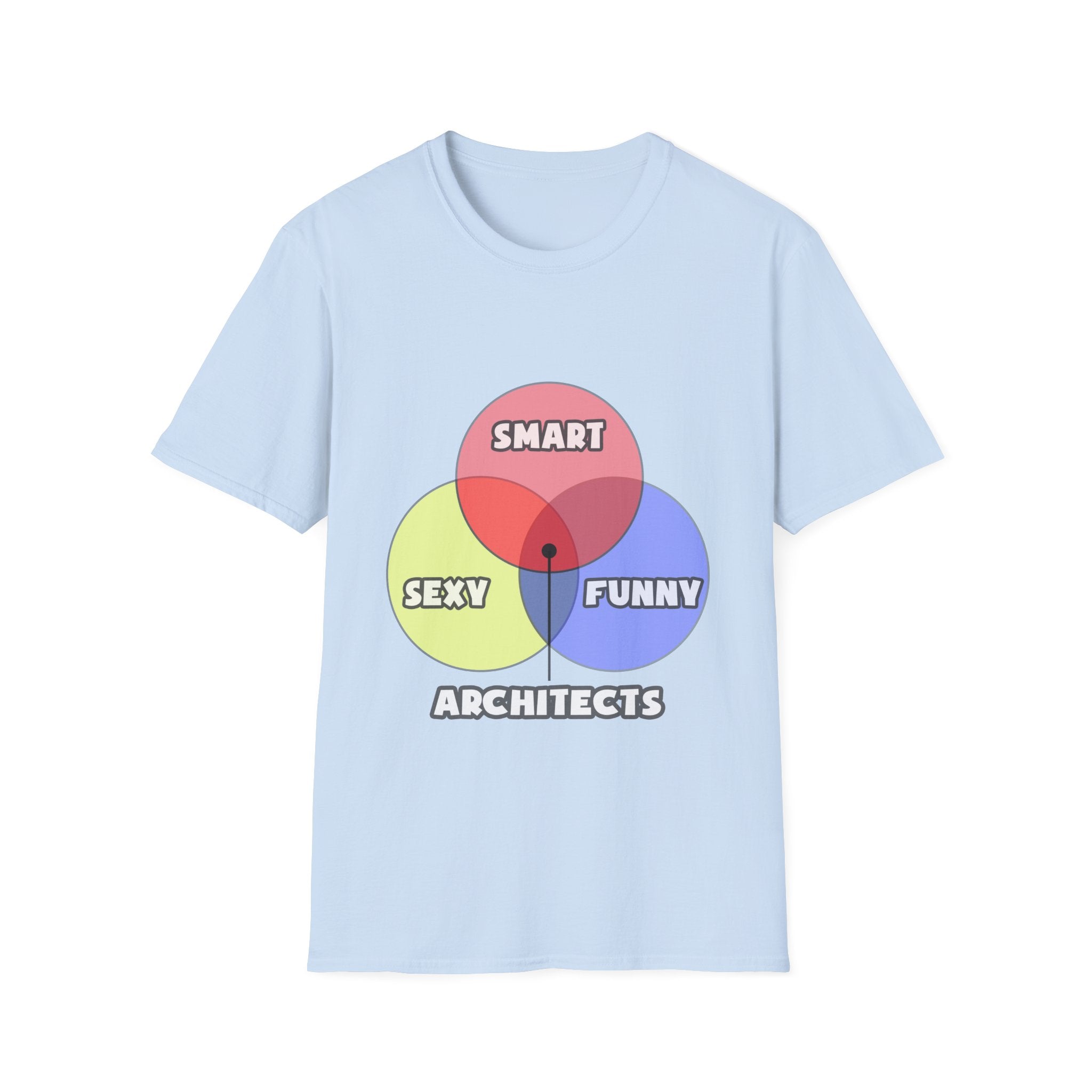 Venn Diagram .. Architects - Unisex Softstyle T-Shirt