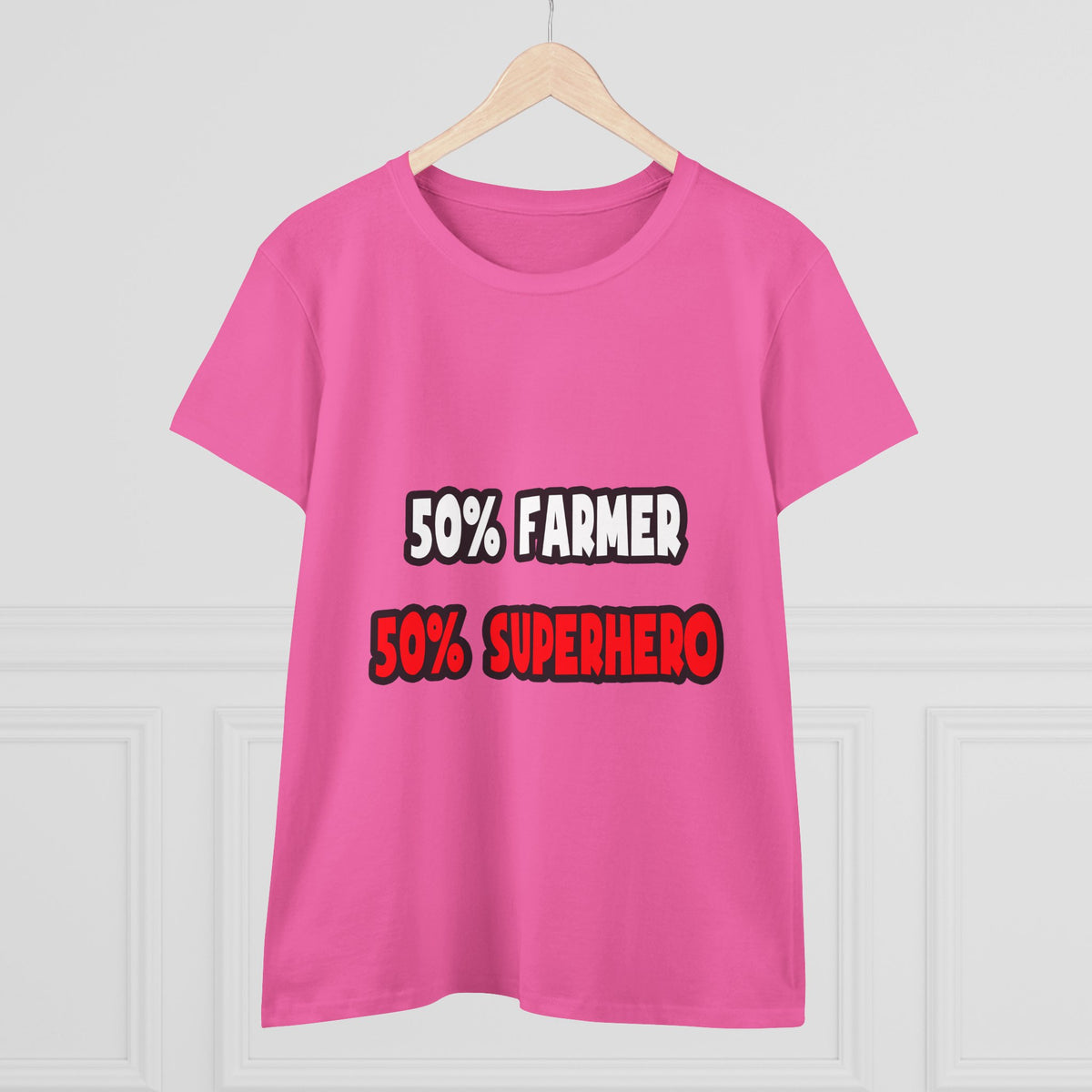 Half Farmer ... Half Superhero - Women's Midweight Cotton Tee