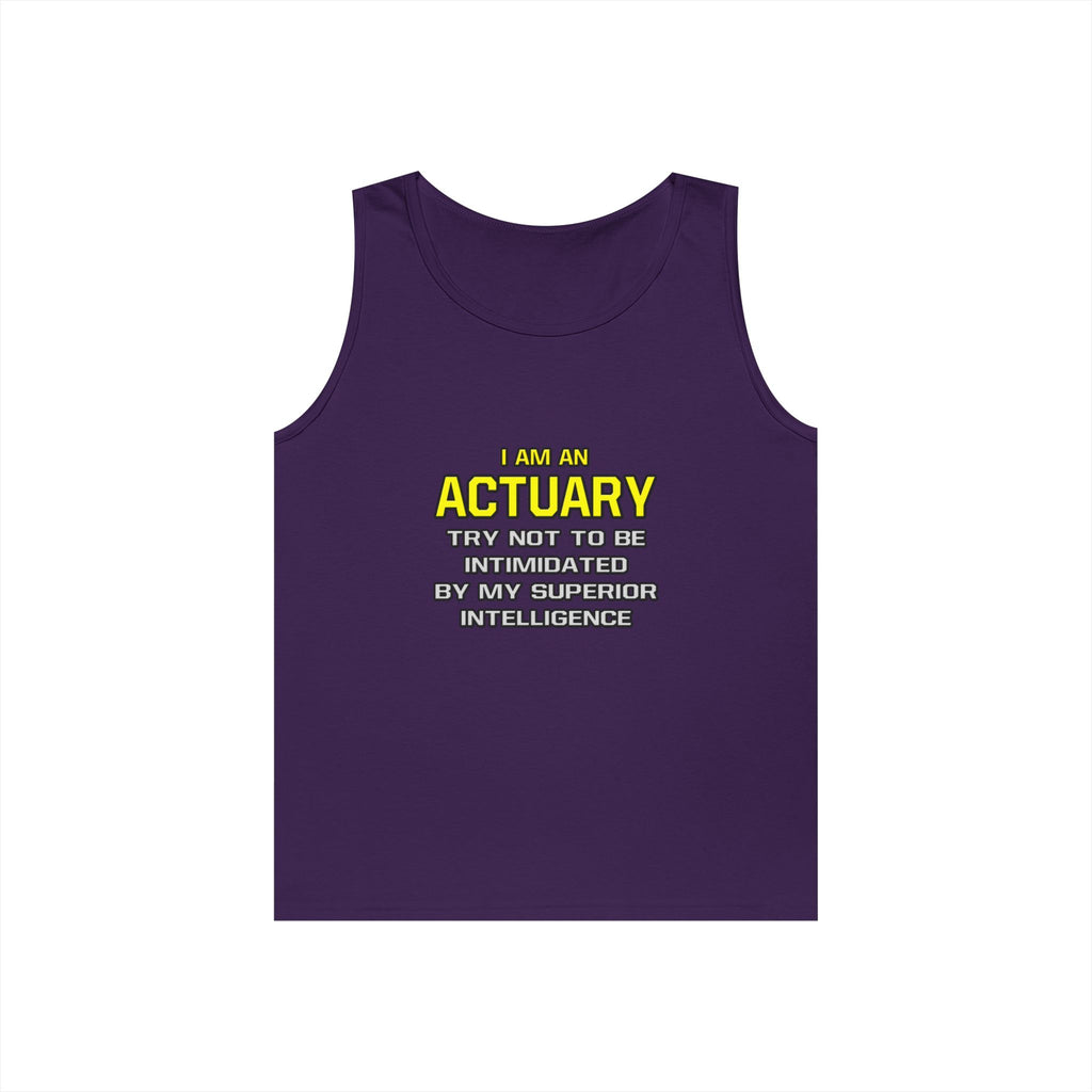 Actuary...Superior Intelligence - Unisex Heavy Cotton Tank Top