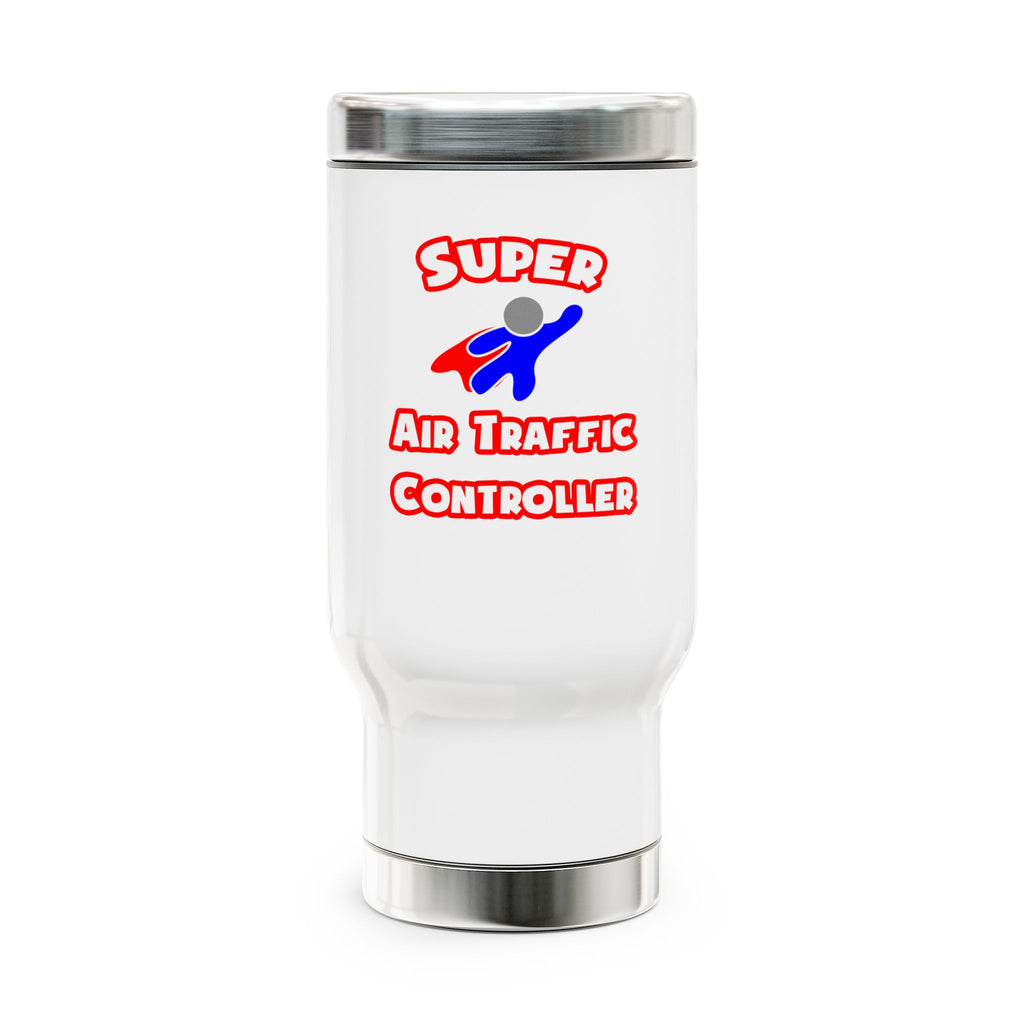 Super Air Traffic Controller - Stainless Steel Travel Mug with Handle, 14oz