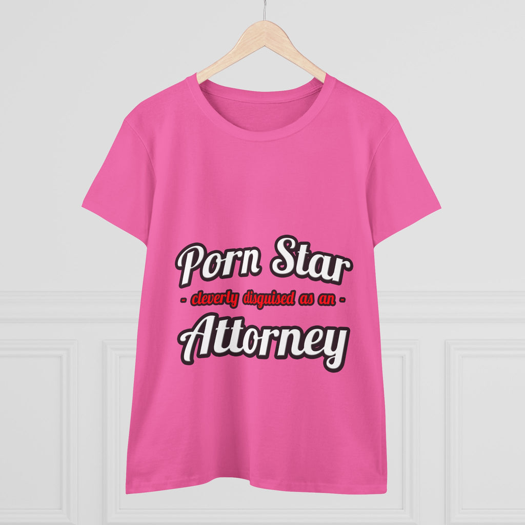 Porn Star... Attorney - Women's Midweight Cotton Tee