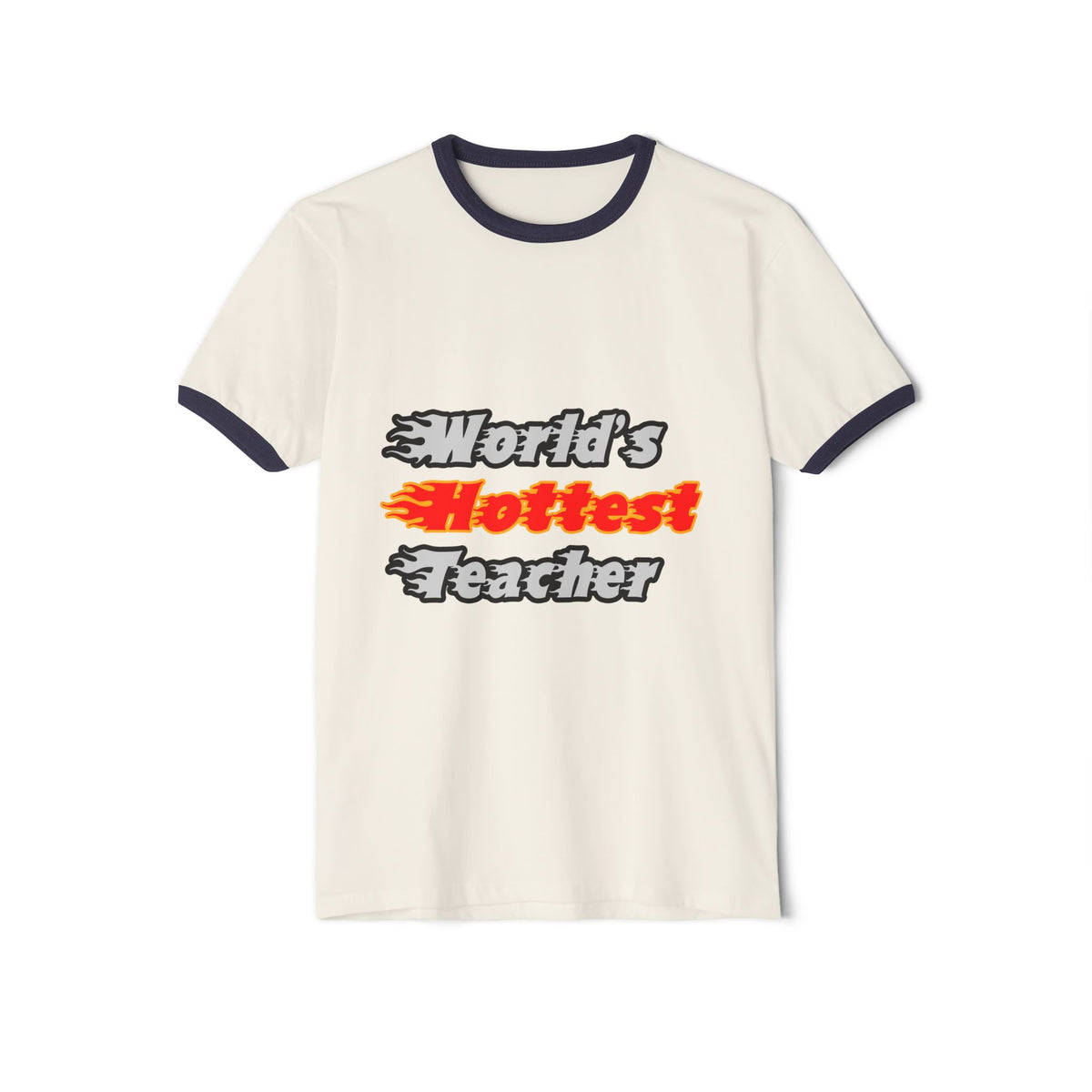World's Hottest Teacher - Unisex Cotton Ringer T-Shirt