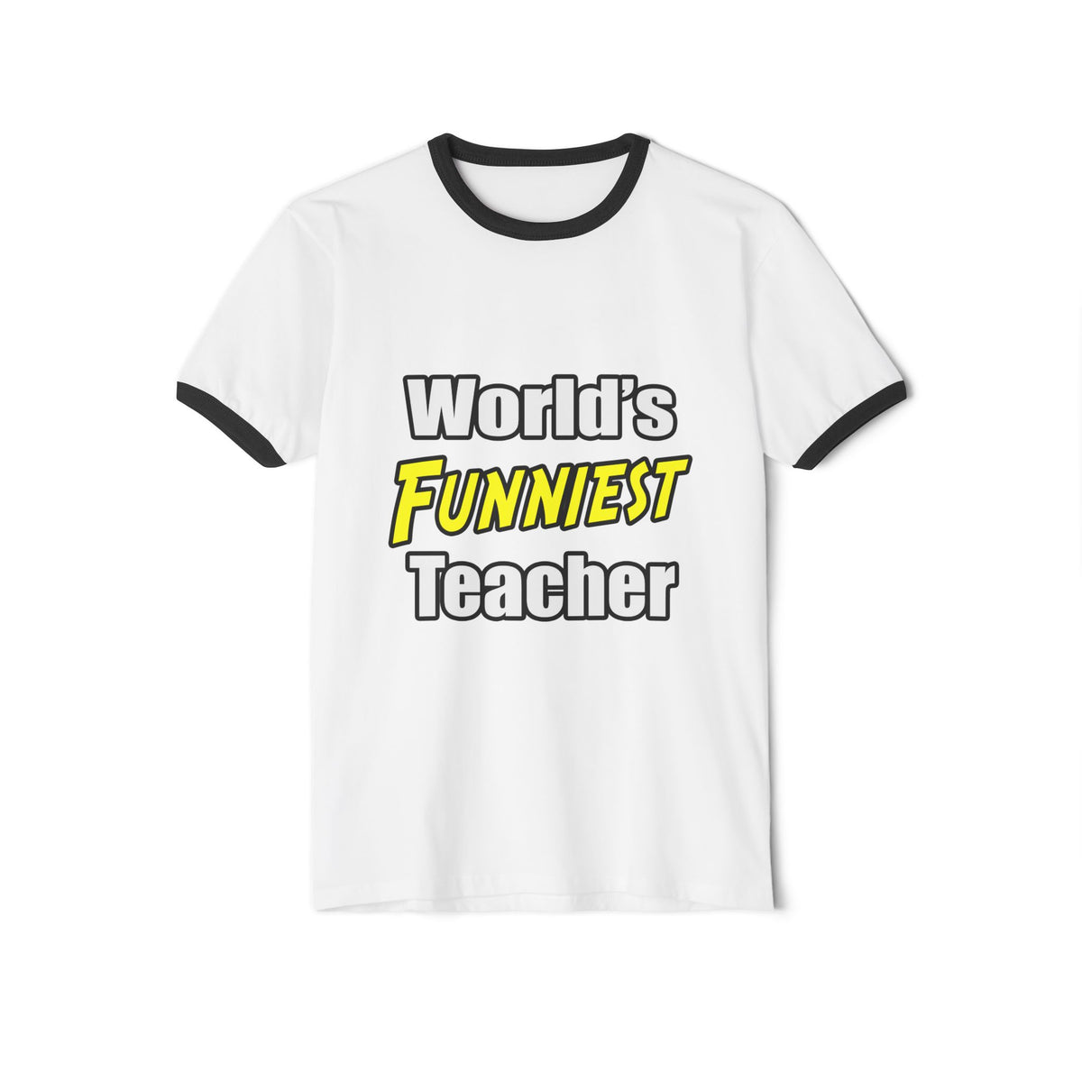 World's Funniest Teacher - Unisex Cotton Ringer T-Shirt