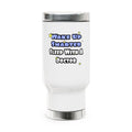 Wake Up Smarter...Sleep With a Doctor - Stainless Steel Travel Mug with Handle, 14oz