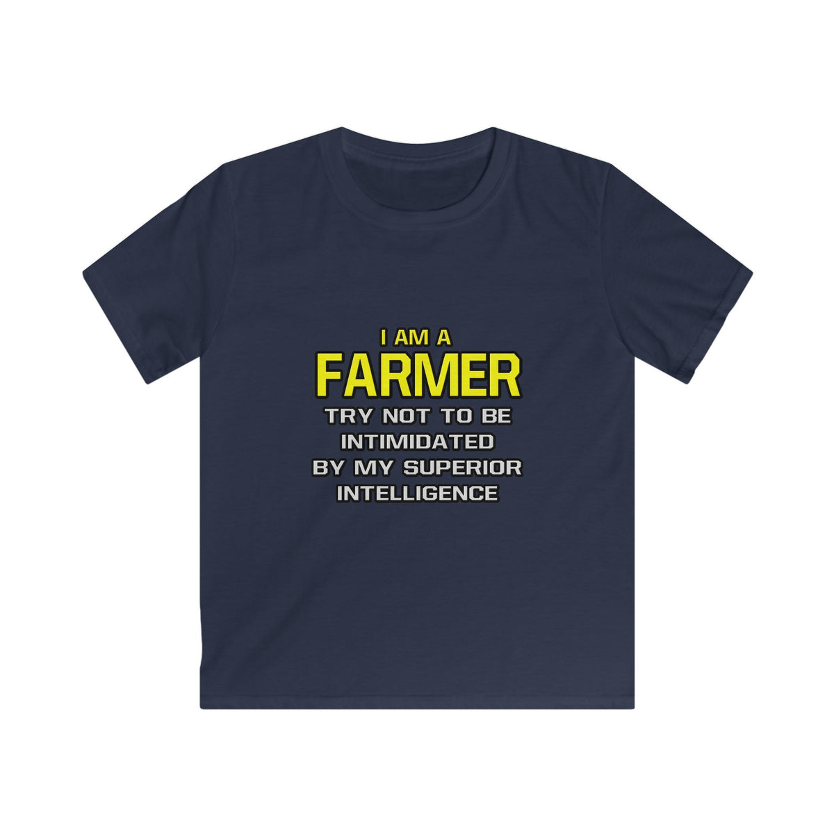 Farmer...Superior Intelligence - Kids Softstyle Tee