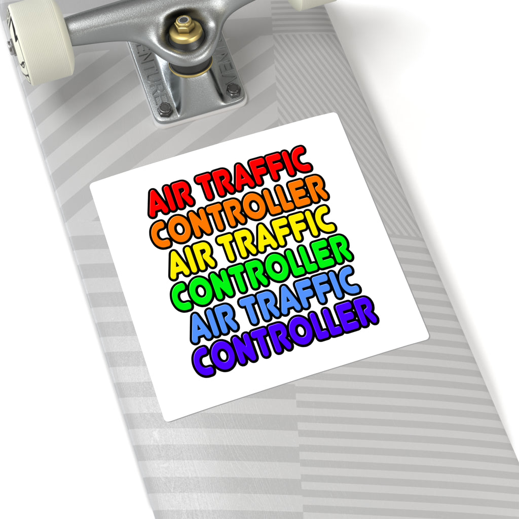 Rainbow Air Traffic Controller - Square Stickers