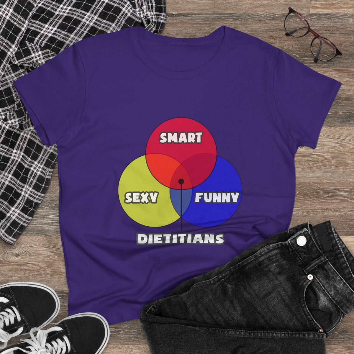 Venn Diagram .. Dietitians - Women's Midweight Cotton Tee