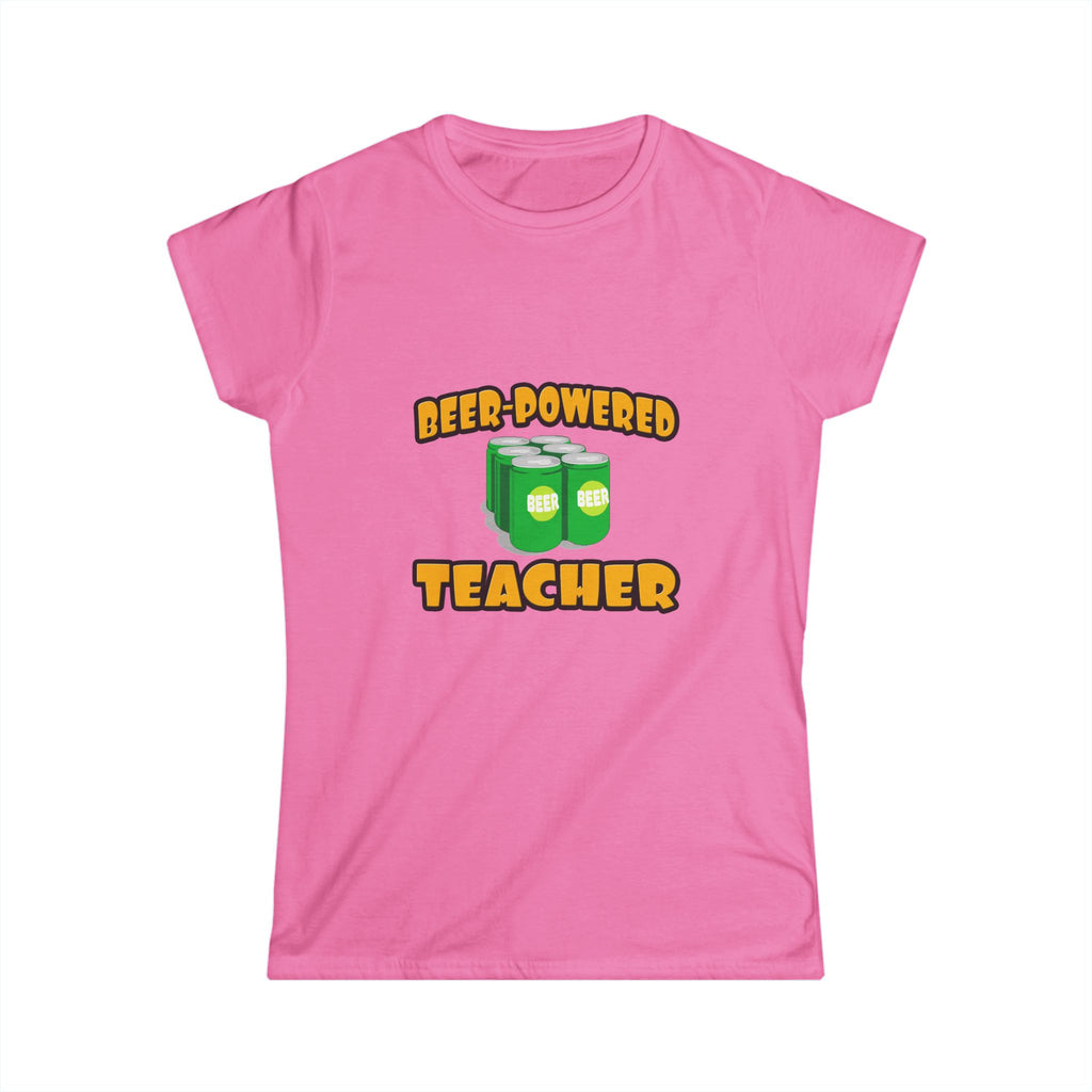 Beer Powered Teacher - Women's Softstyle Tee