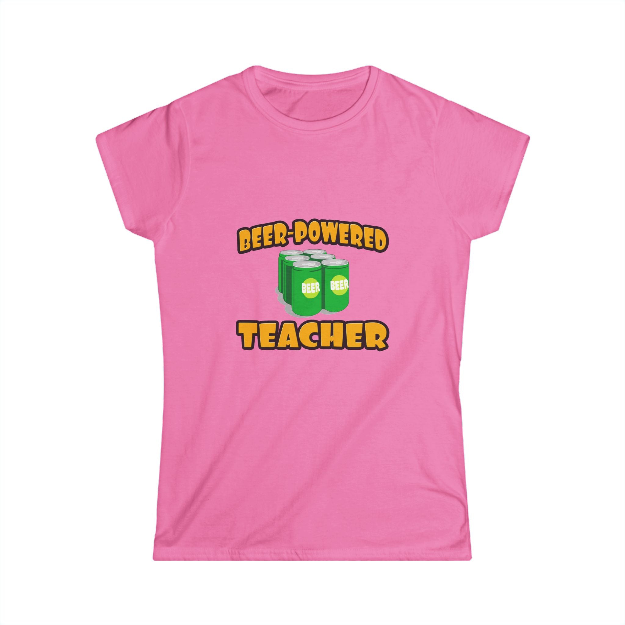 Beer Powered Teacher - Women's Softstyle Tee
