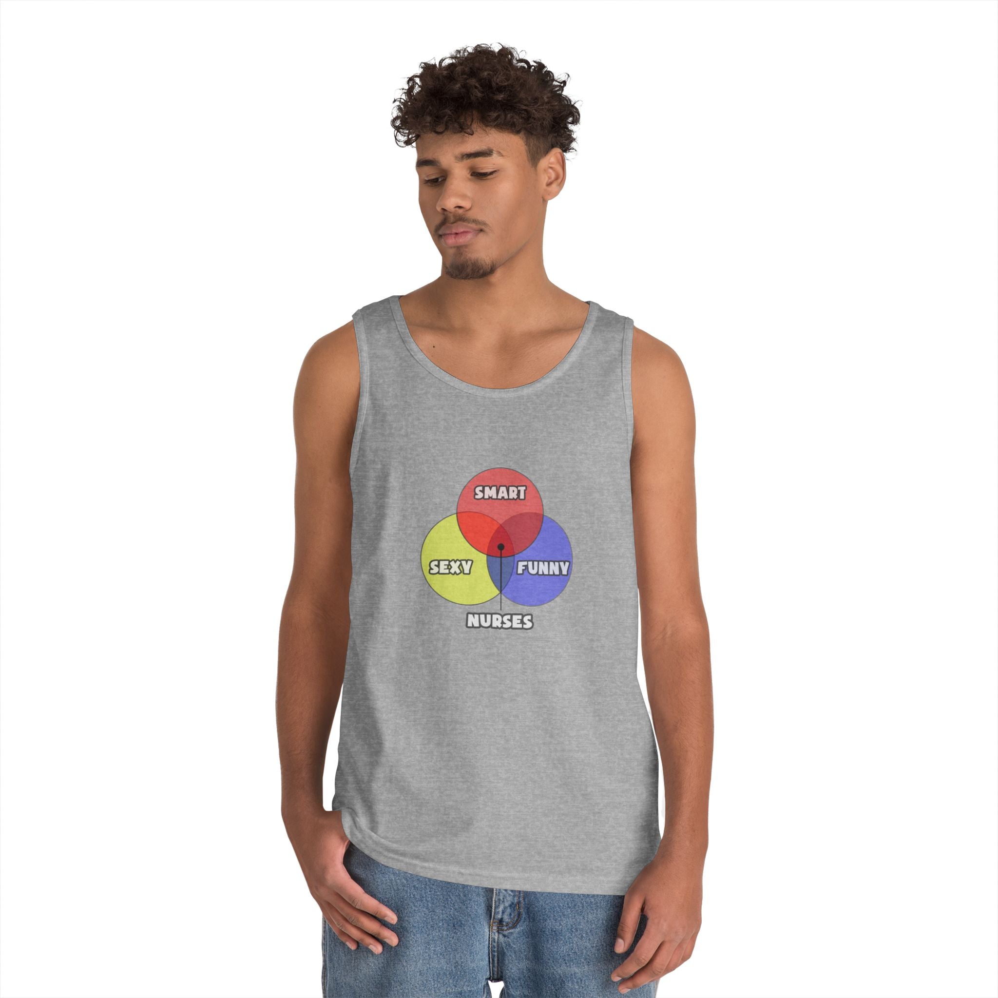 Venn Diagram .. Nurses - Unisex Heavy Cotton Tank Top