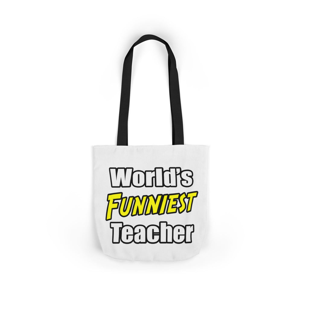 World's Funniest Teacher - Canvas Tote Bag, 5-Color Straps