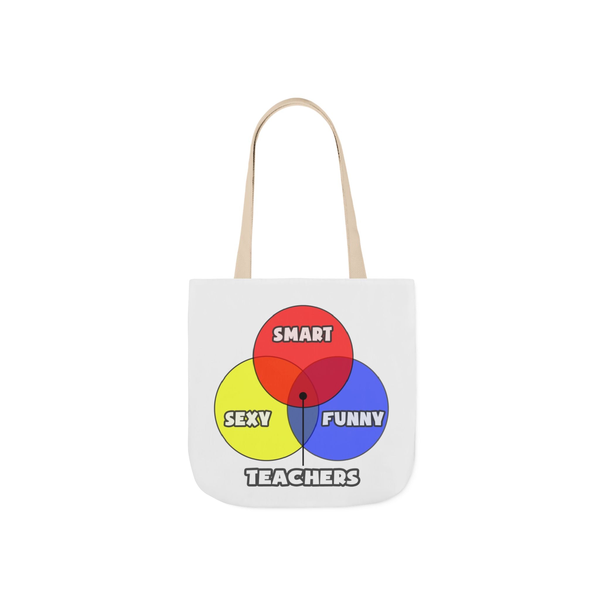 Venn Diagram .. Teachers - Canvas Tote Bag, 5-Color Straps