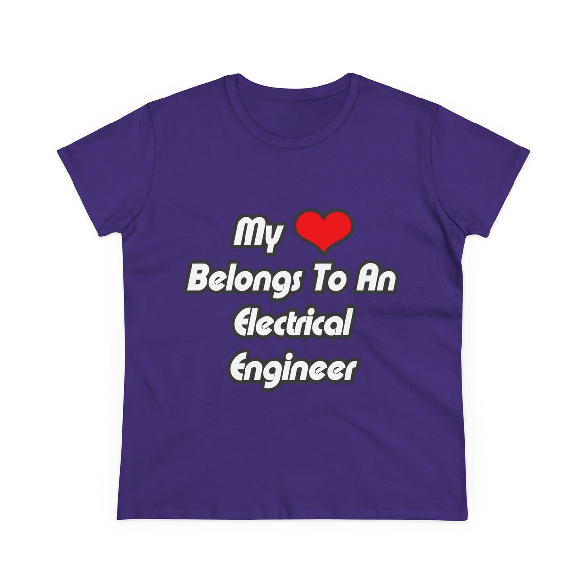 My Heart Belongs To An Electrical Engineer - Women's Midweight Cotton Tee